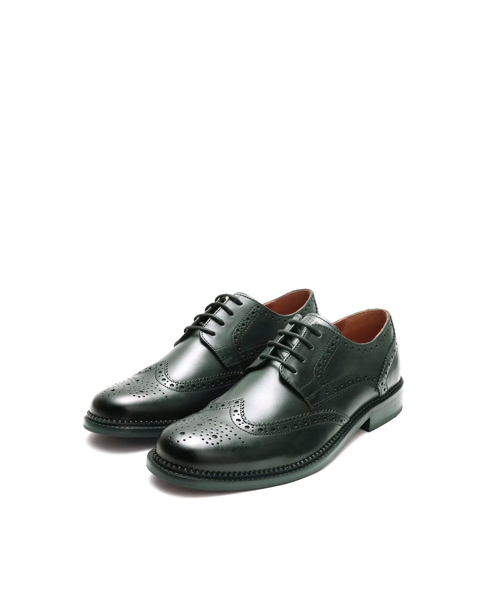 Rarez Men's Zeta Dark Green Leather Formal