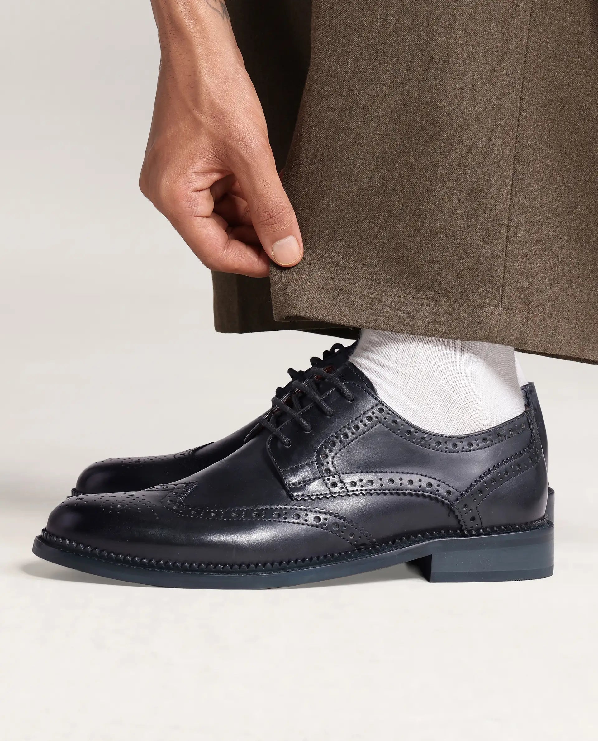 Rarez Men's Zeta Dark Teal Leather Formal