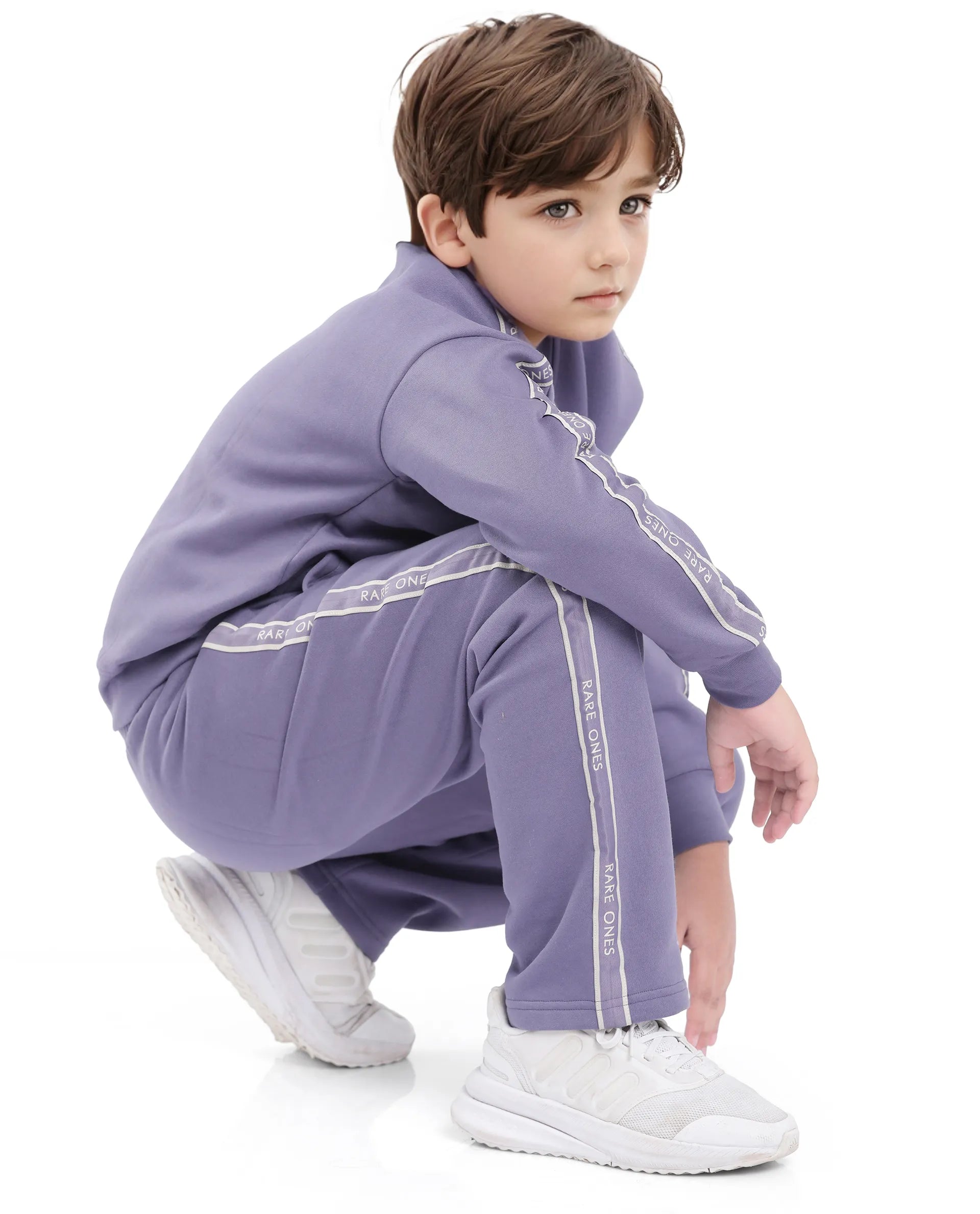 Rare Ones Kids Zeto Light Purple Cotton Poly Applique Trackpant