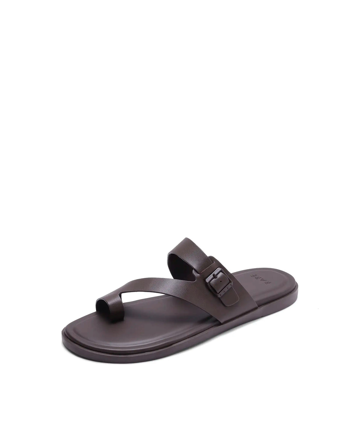 Rarez Men's Zeven Dark Wood Tan Leather Regular Sandal
