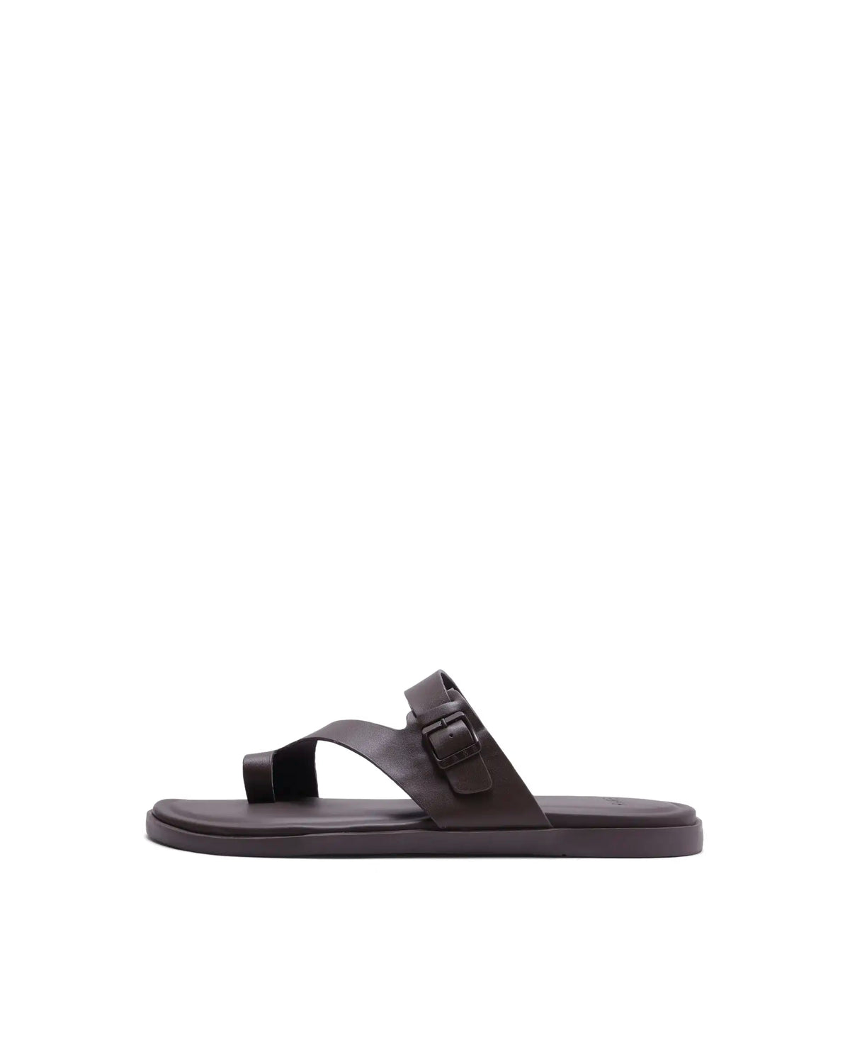 Rarez Men's Zeven Dark Wood Tan Leather Regular Sandal