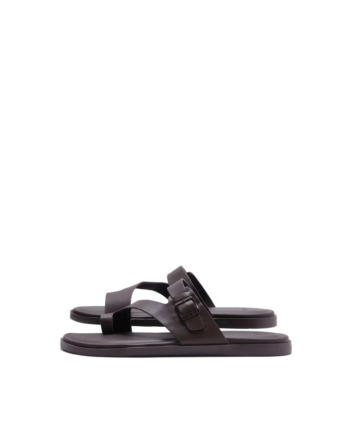 Rarez Men's Zeven Dark Wood Tan Leather Regular Sandal