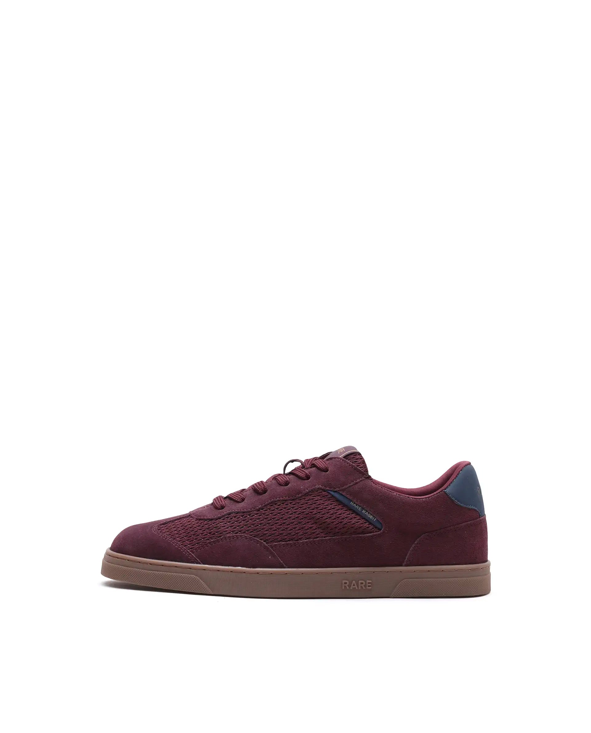 Rare Rabbit Men's Zibot Burgundy Suede Sneaker