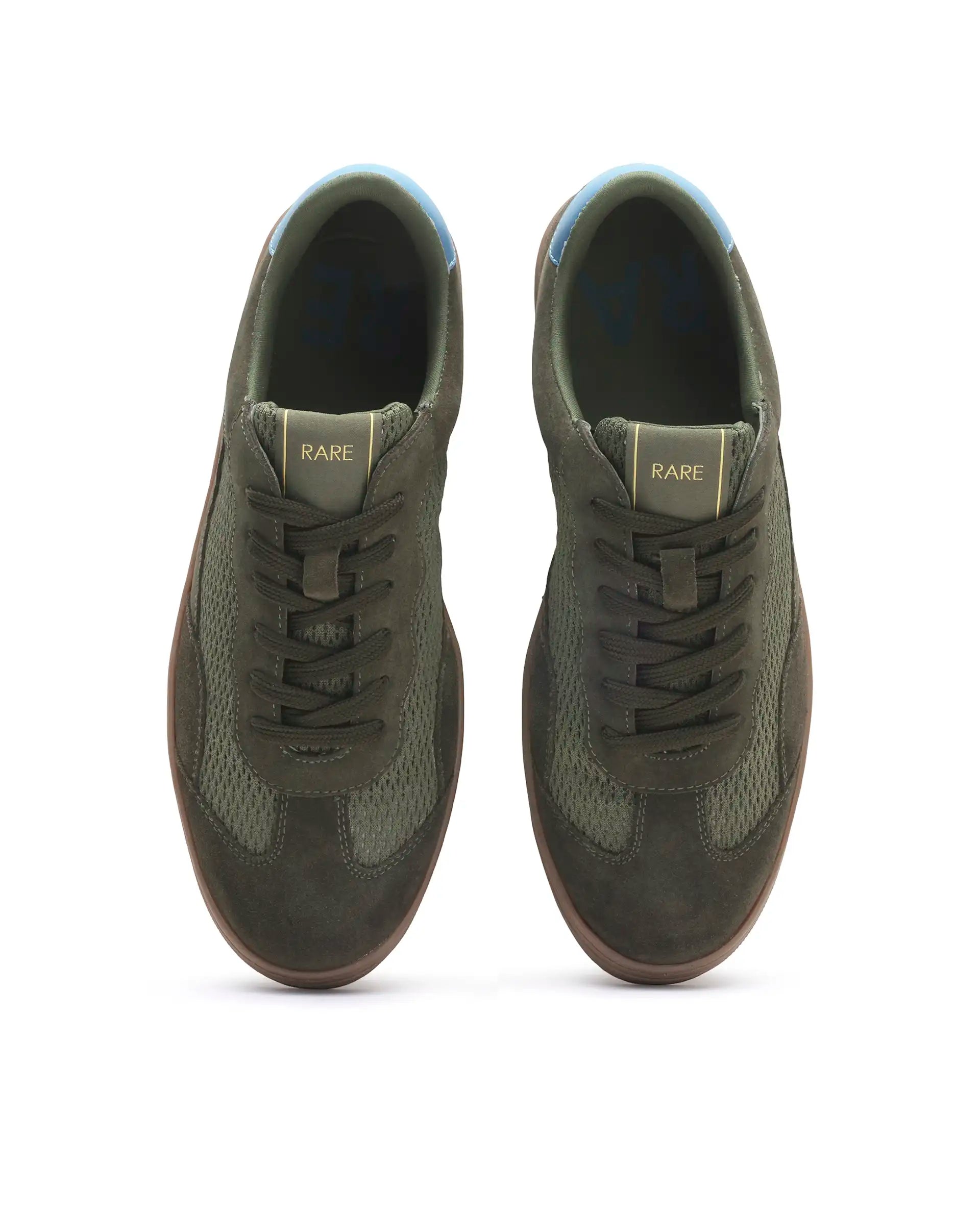 Rare Rabbit Men's Zibot Olive Suede Sneaker