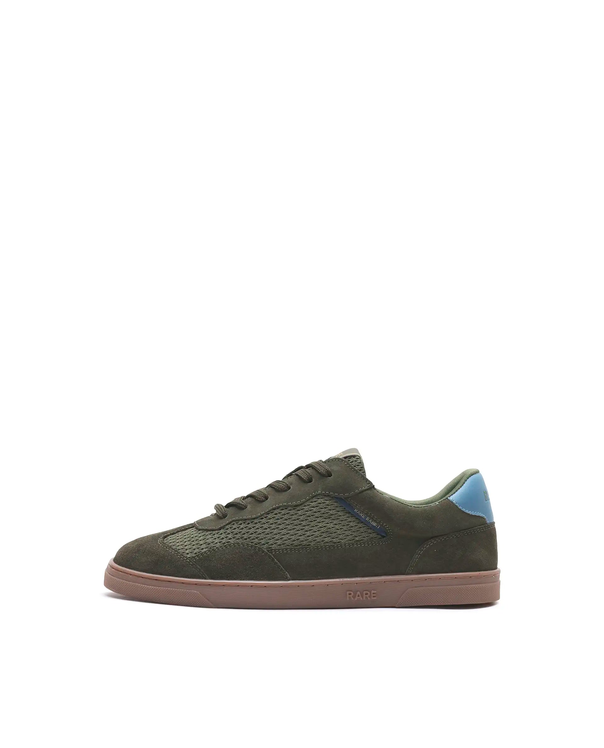 Rare Rabbit Men's Zibot Olive Suede Sneaker