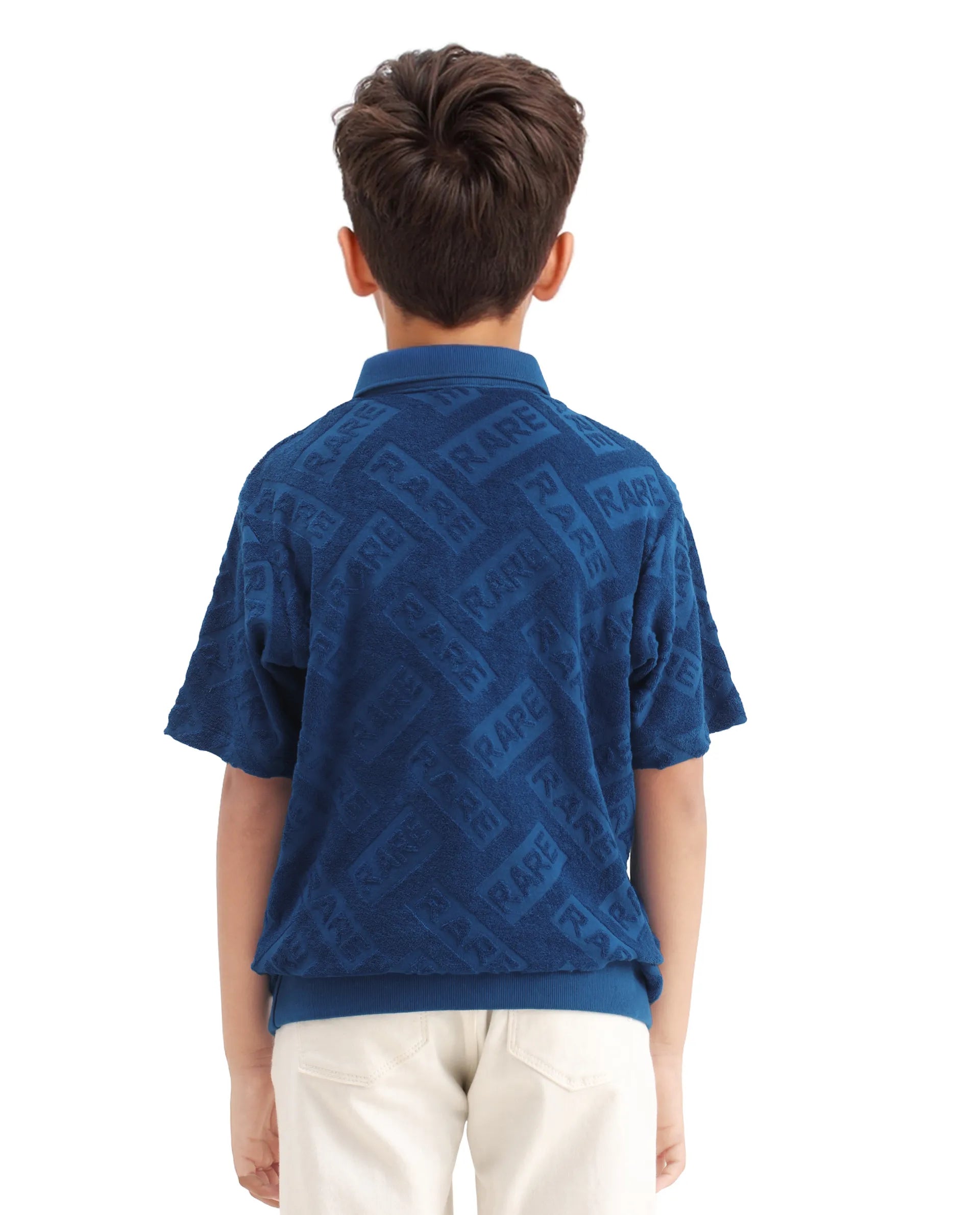 Rare Ones Kids Zilo Blue Cotton Zipper Regular Fit Polo