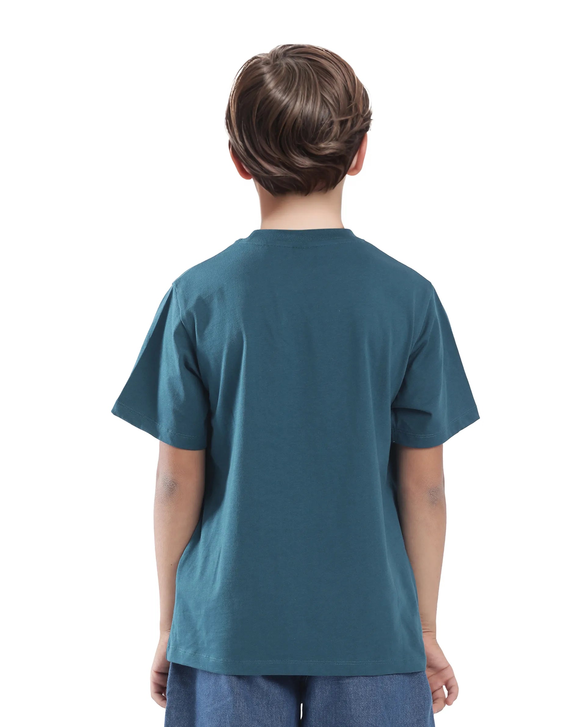 Rare Ones Kids Zion Blue Cotton Half Sleeve Graphic Print Slip-On Closure Regular Fit T-Shirt