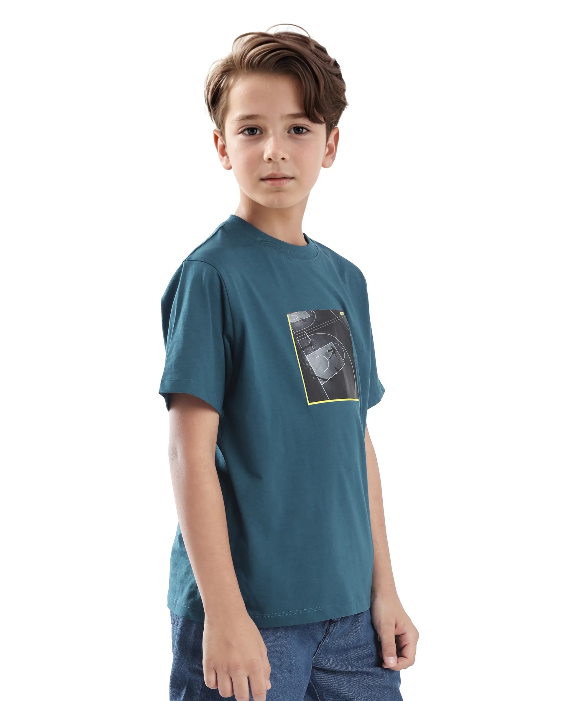 Rare Ones Kids Zion Blue Cotton Half Sleeve Graphic Print Slip-On Closure Regular Fit T-Shirt