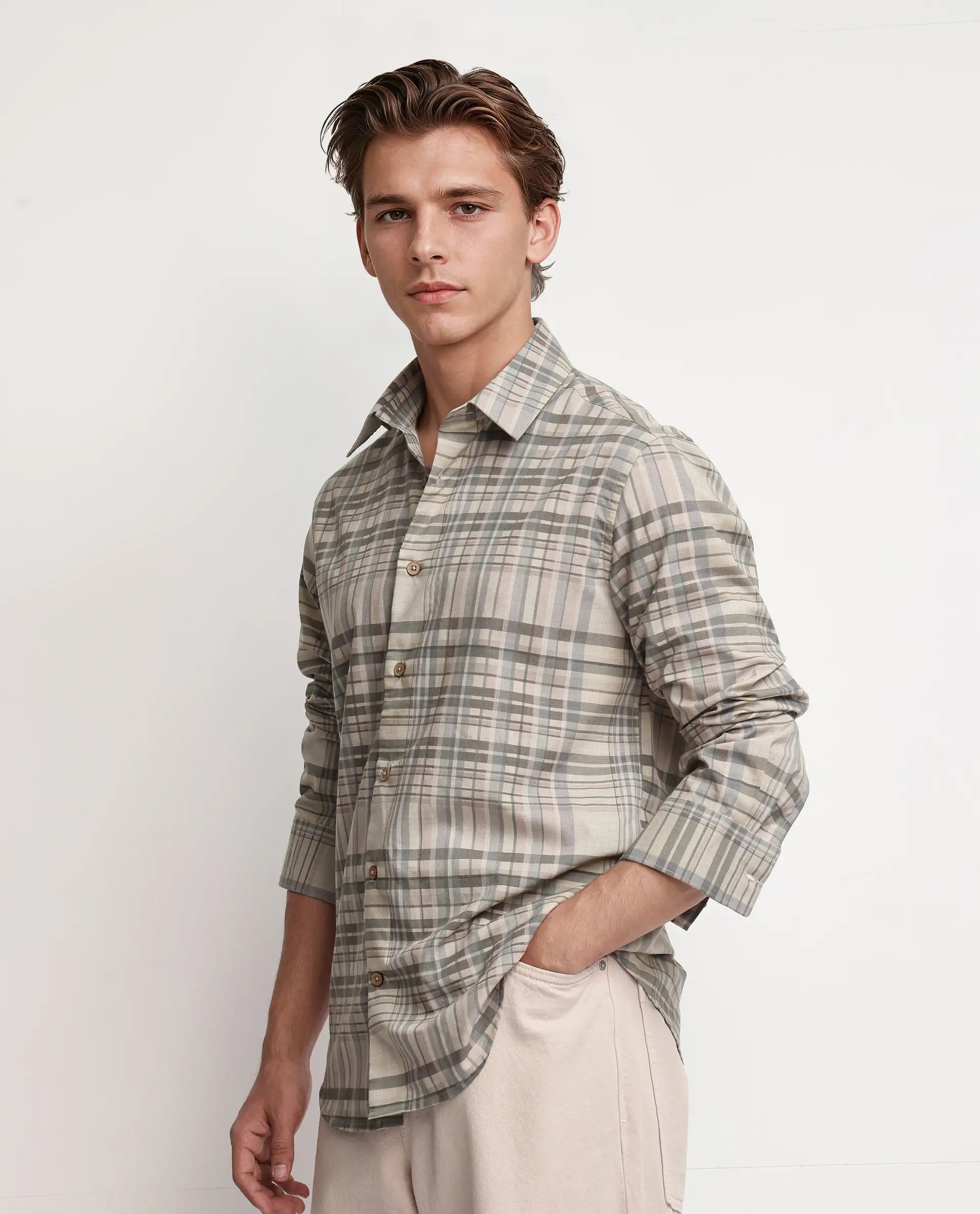 Rare Rabbit Men's Zircop Pastel Pink Cotton Fabric Full Sleeve Collared Neck Button Closure Printed Shirt