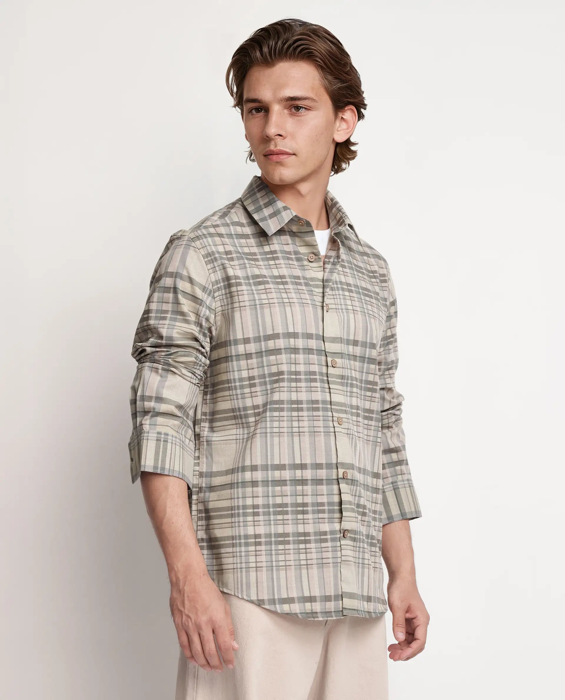 Rare Rabbit Men's Zircop Pastel Pink Cotton Fabric Full Sleeve Collared Neck Button Closure Printed Shirt