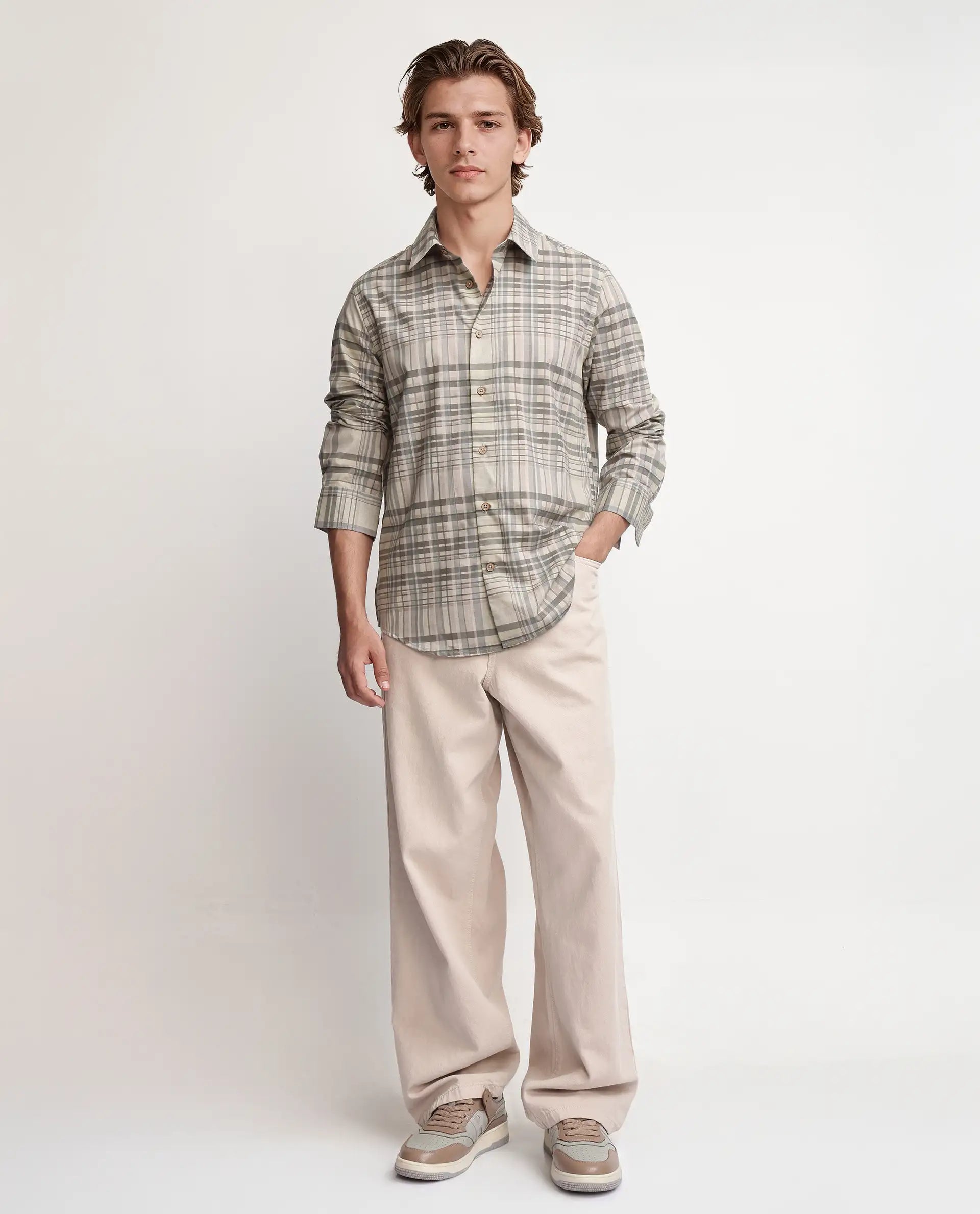 Rare Rabbit Men's Zircop Pastel Pink Cotton Fabric Full Sleeve Collared Neck Button Closure Printed Shirt