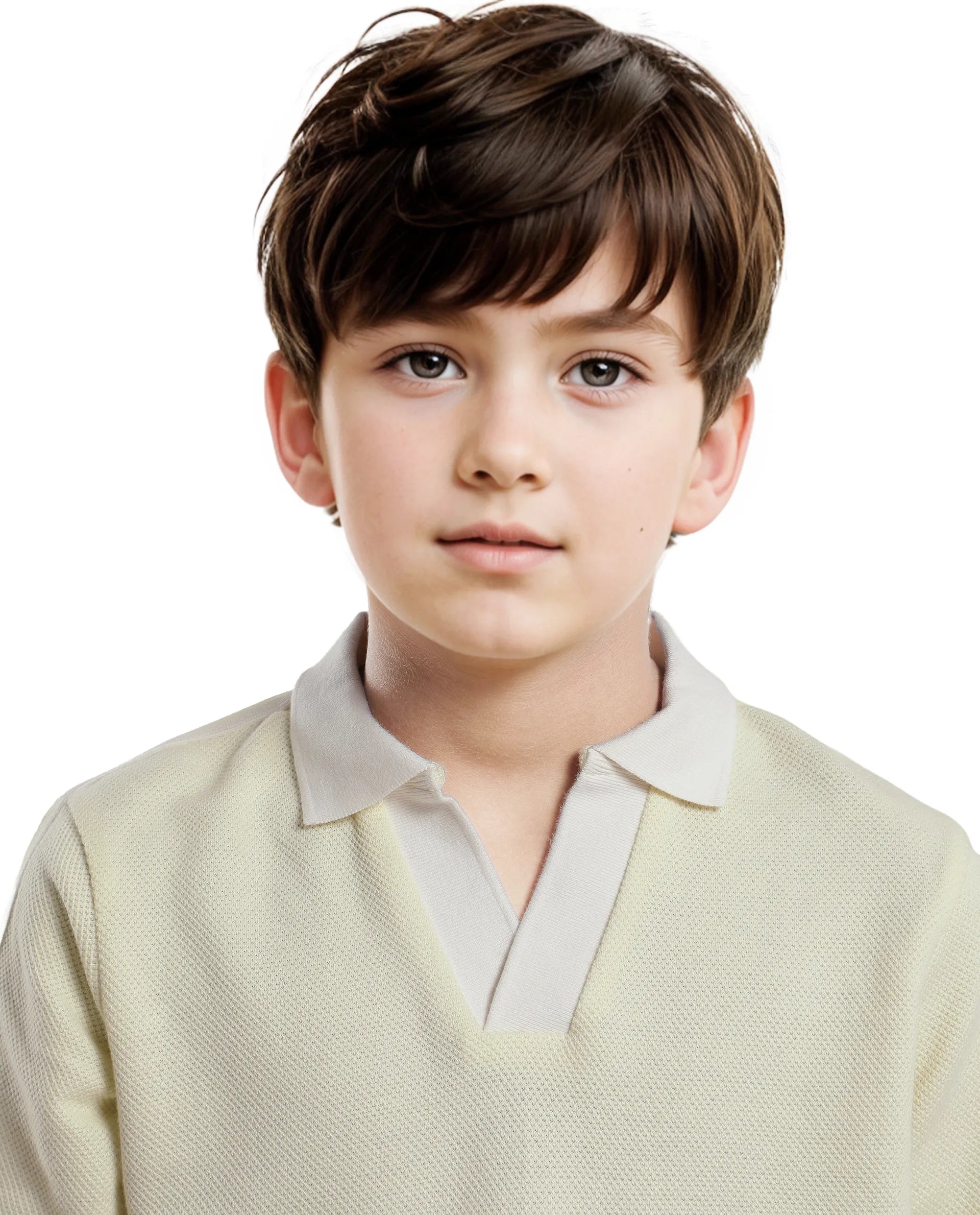 Rare Ones Kids Zolt Pastel Green Cotton Blend Polo Collar Solid Polo