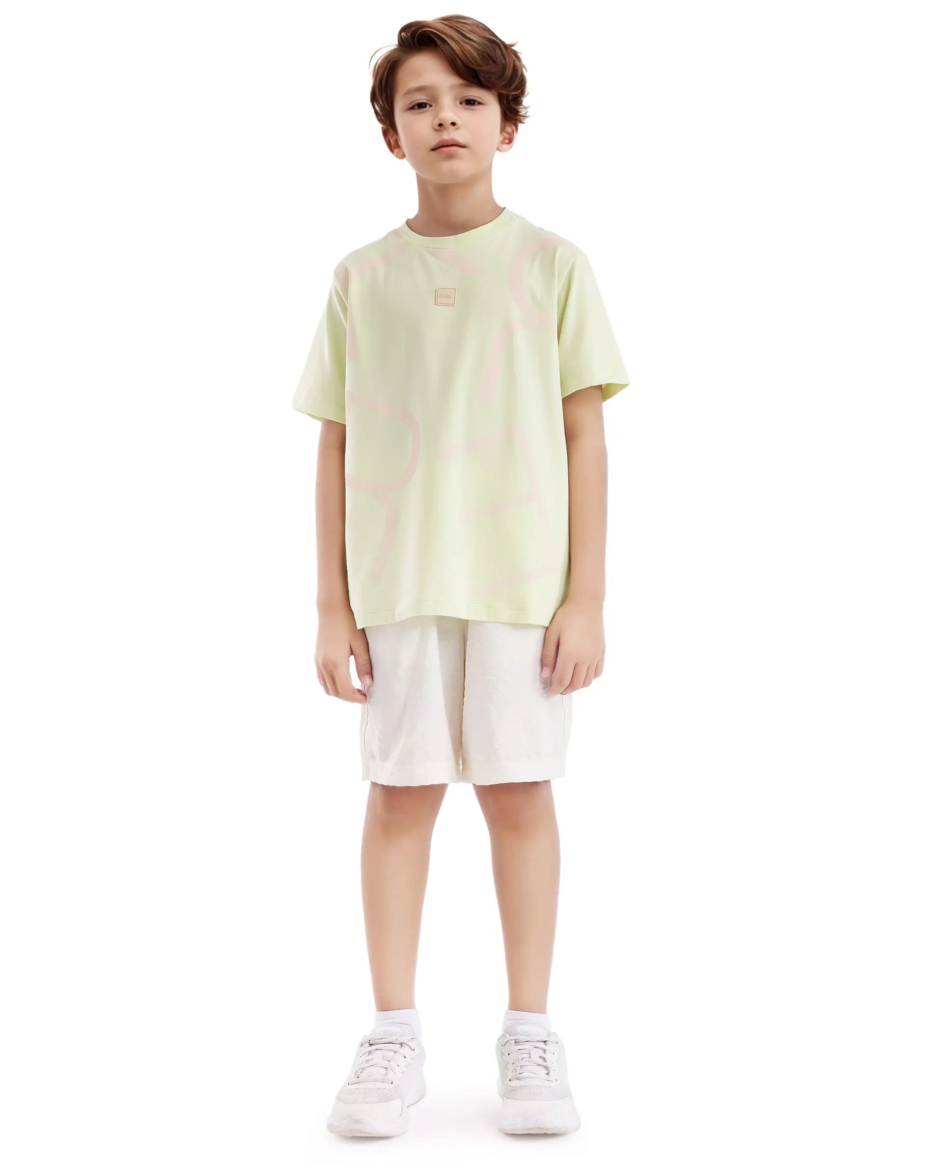 Rare Ones Kids Zon Flouroscent Green Cotton Short Sleeve Crew Neck Pigment Print T-Shirt