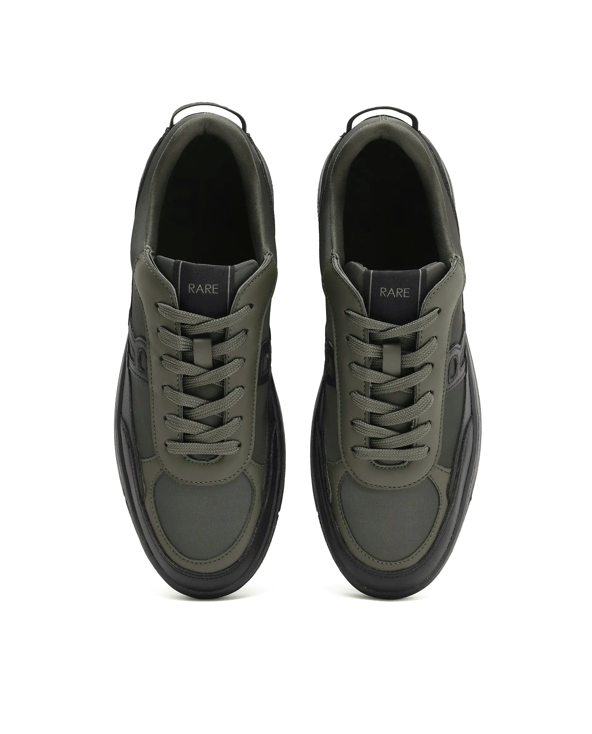 Rarez Men's Zora Dark Olive Micro fiber Regular Sneaker