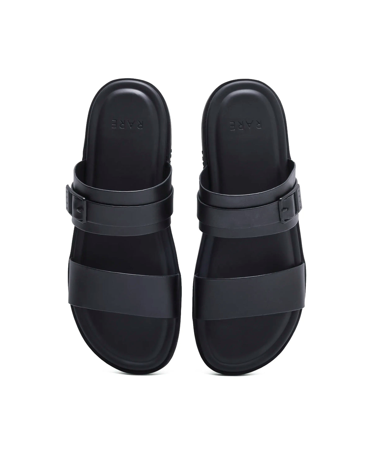 Rarez Men's Zorn Black Leather Regular Sandal