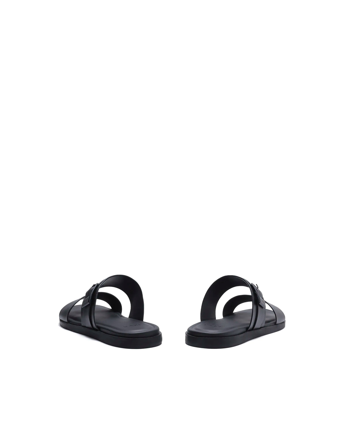 Rarez Men's Zorn Black Leather Regular Sandal