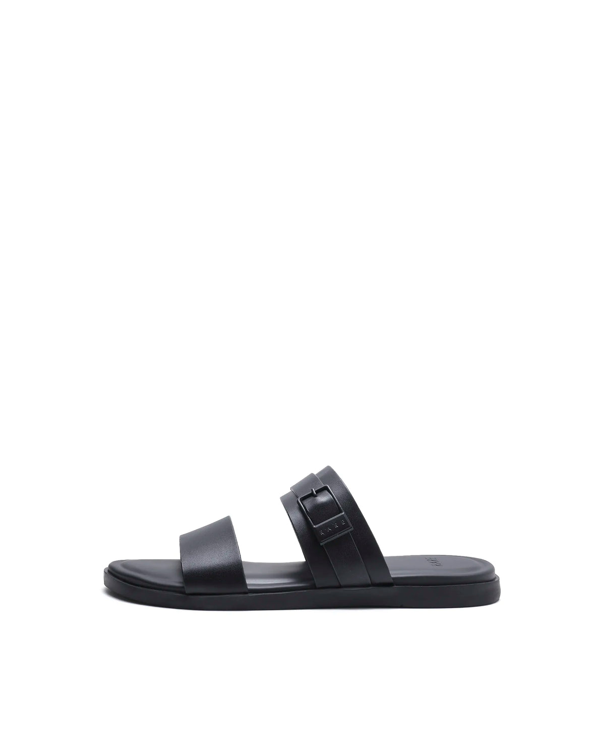Rarez Men's Zorn Black Leather Regular Sandal