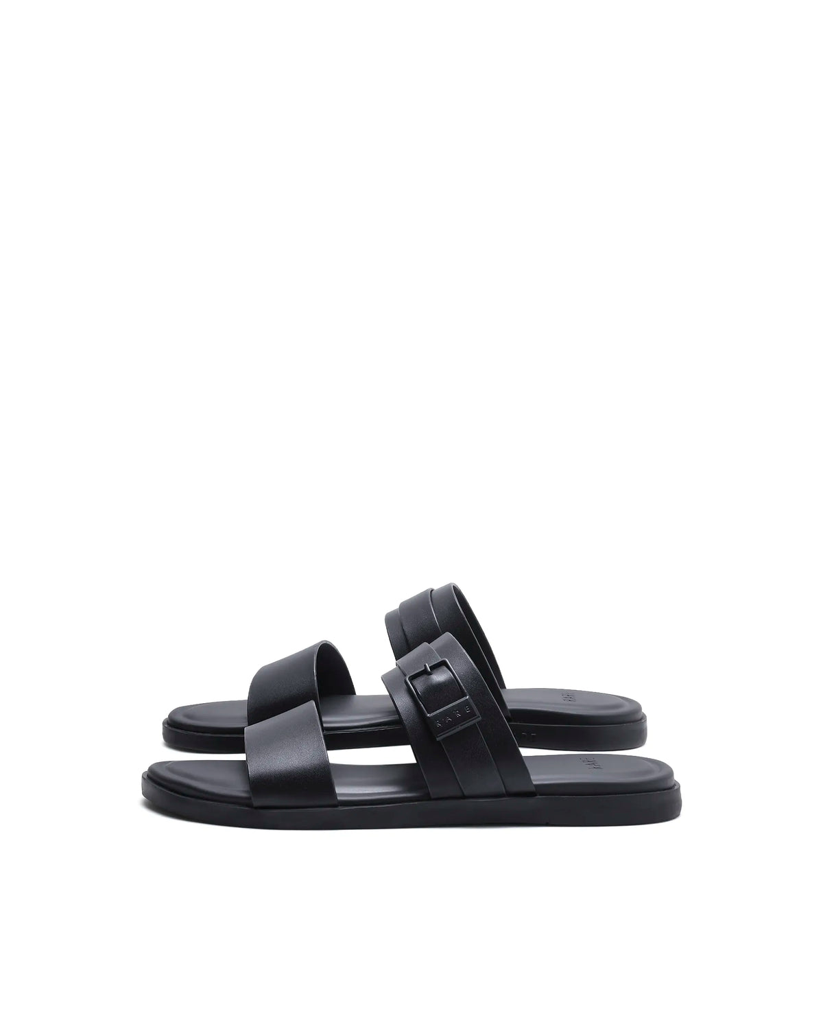 Rarez Men's Zorn Black Leather Regular Sandal