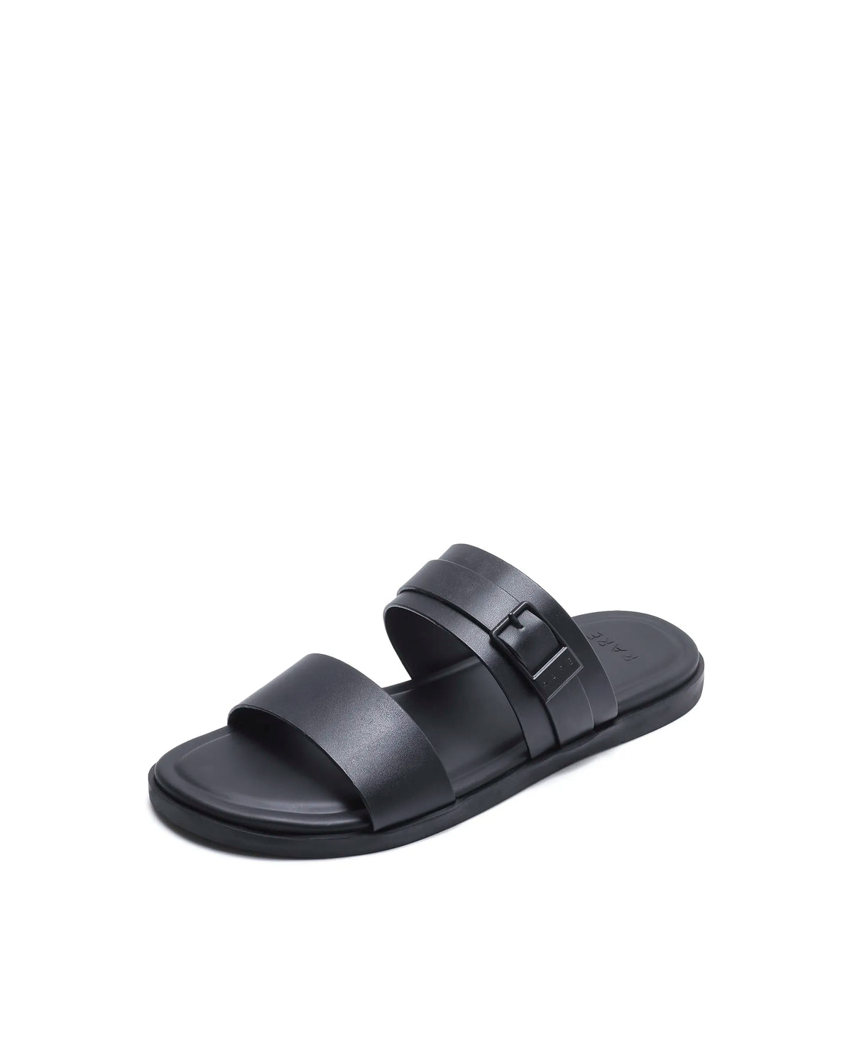 Rarez Men's Zorn Black Leather Regular Sandal