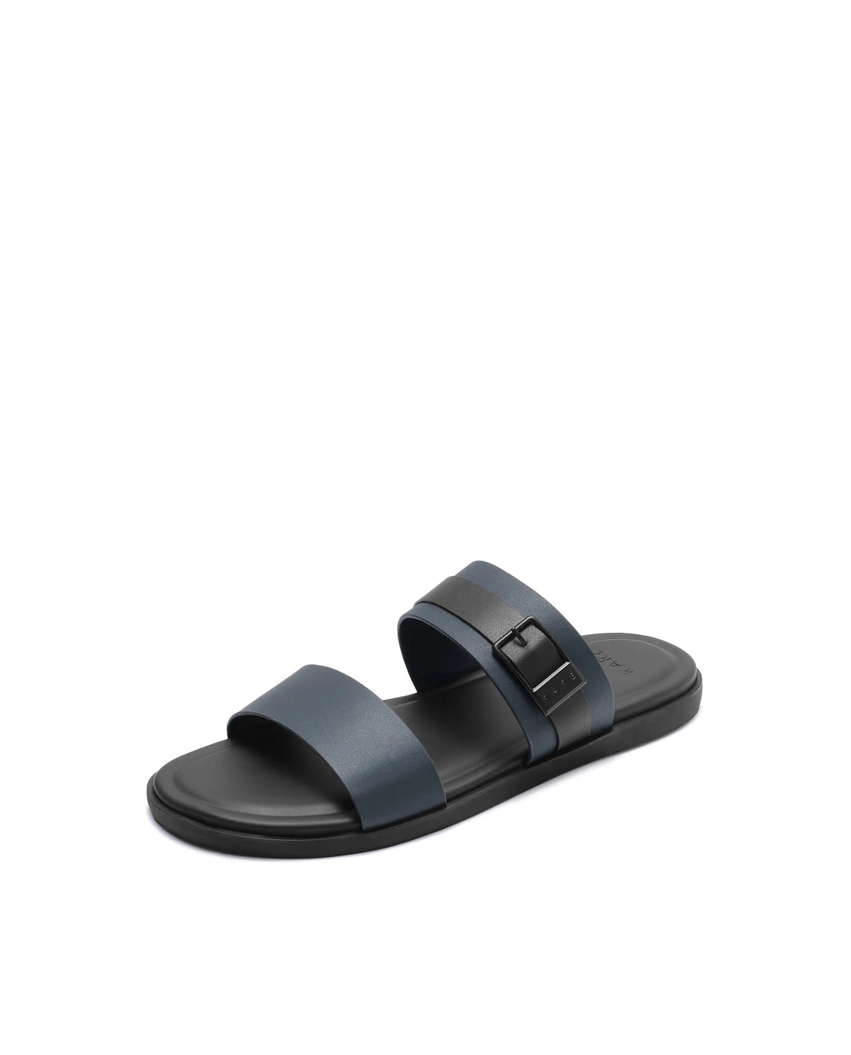 Rarez Men's Zorn Dark Navy Leather Regular Sandal