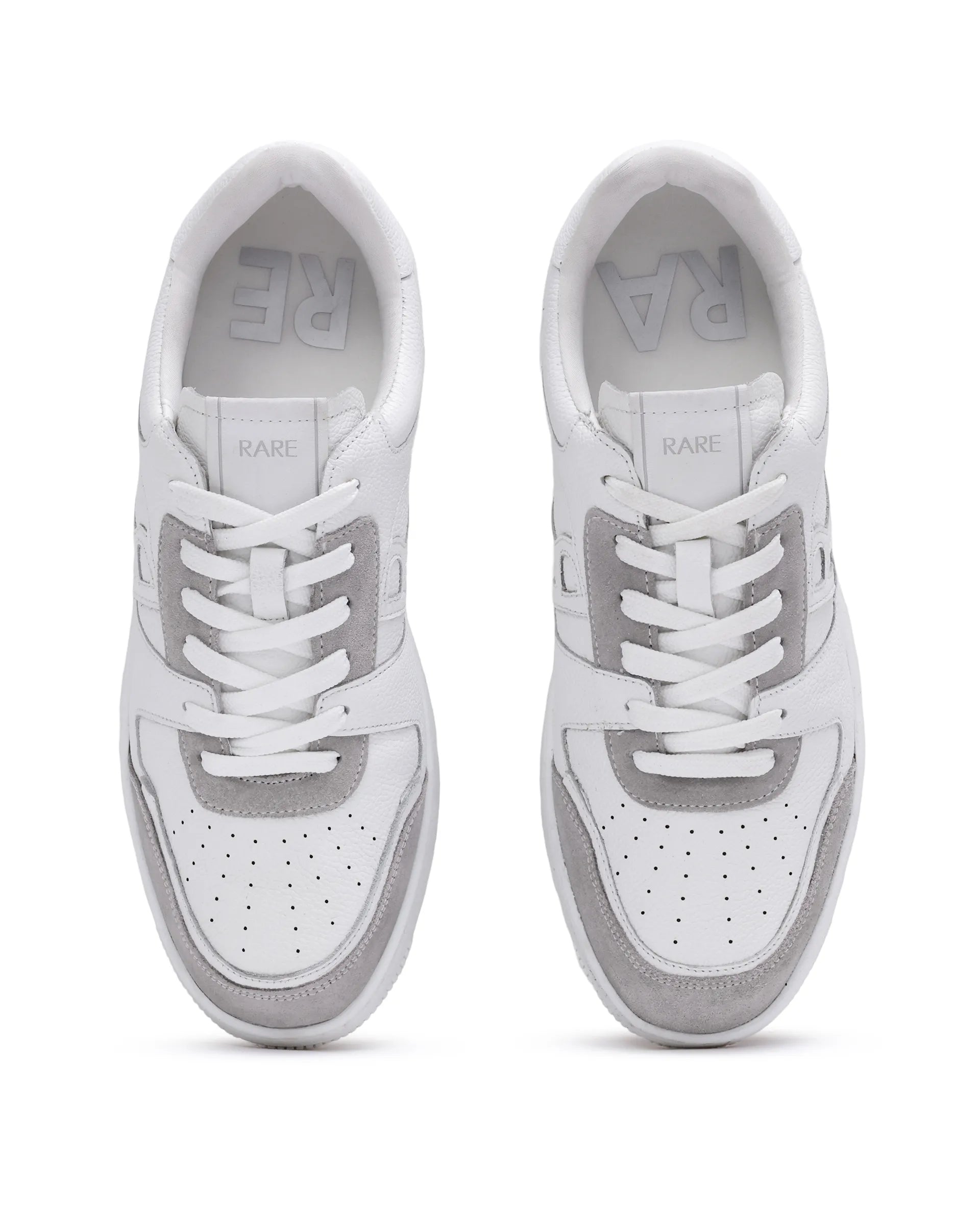 Rare Rabbit Men Zouk White Leather Lace-Up Closure Sneakers