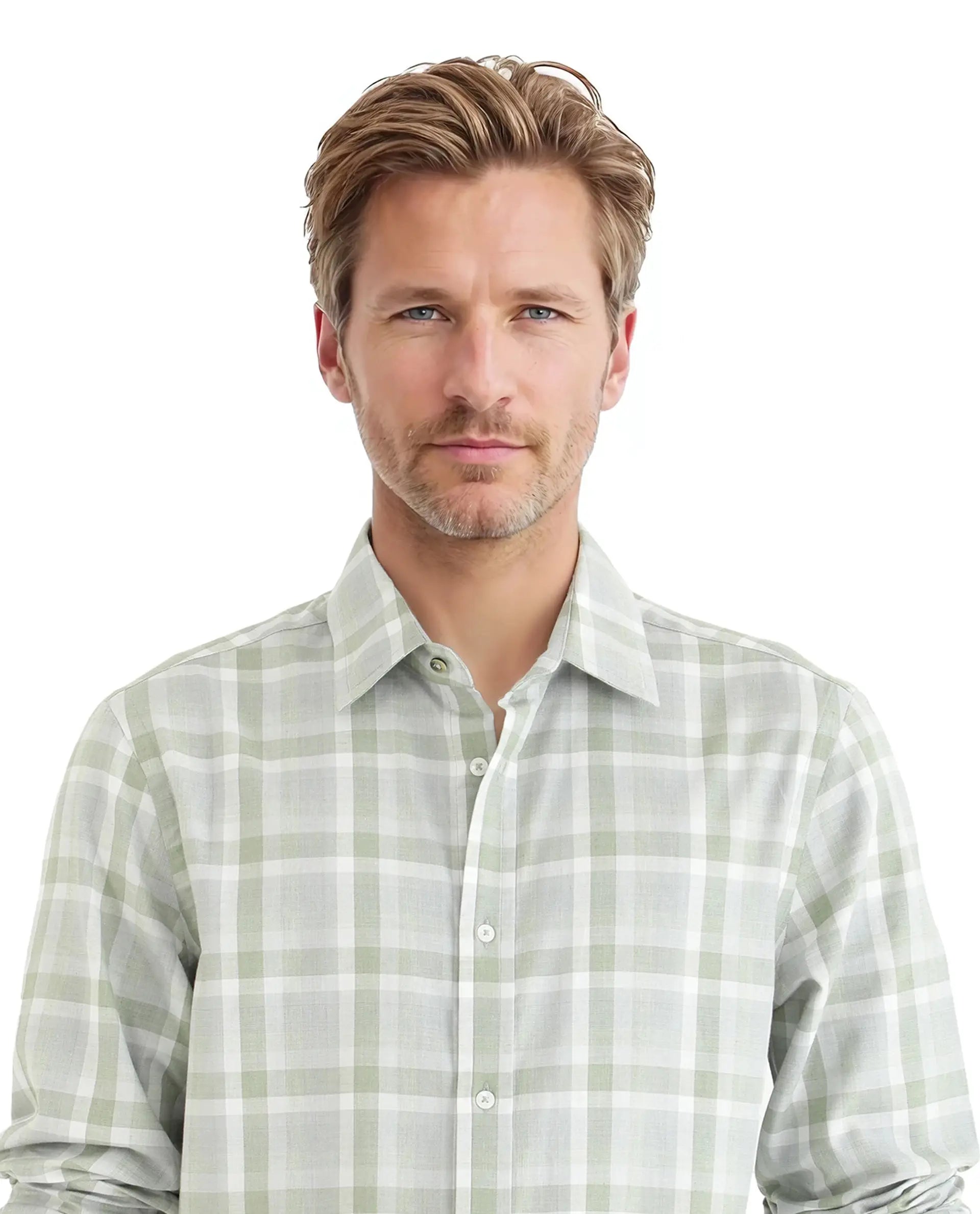 Rare Rabbit Men Zujo Pastel Green Cotton Poly Fabric Full Sleeves Regular Collared Button Closure Check Shirt