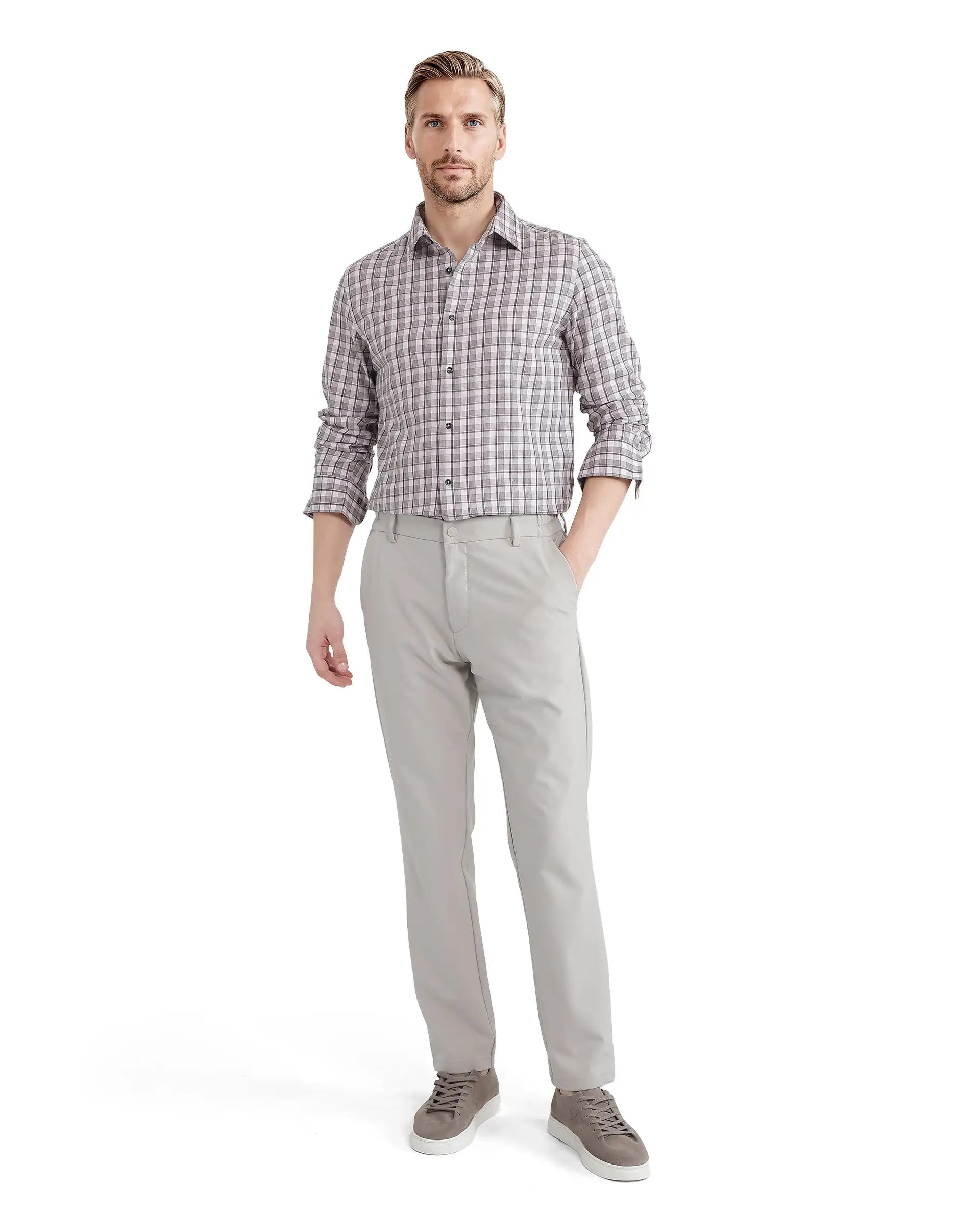 Rare Rabbit Men Zylot Pink Cotton Fabric Full Sleeve Regular Collared Button Closure Melange Checked Shirt