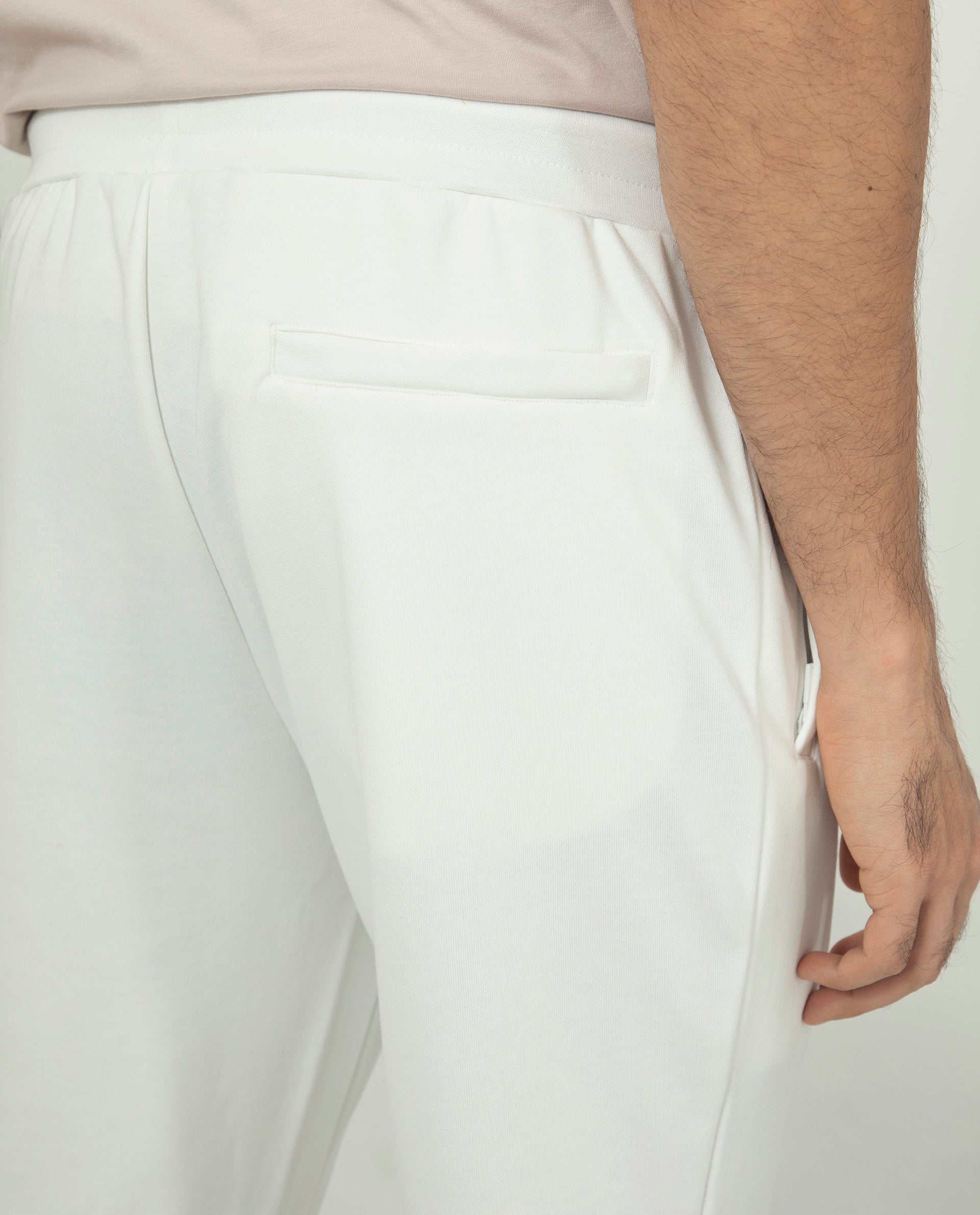 Rare Rabbit Men's Akagi Off White Cotton Polyester Fabric Drawstring Closure Regular Fit Mid Rise Trackpant