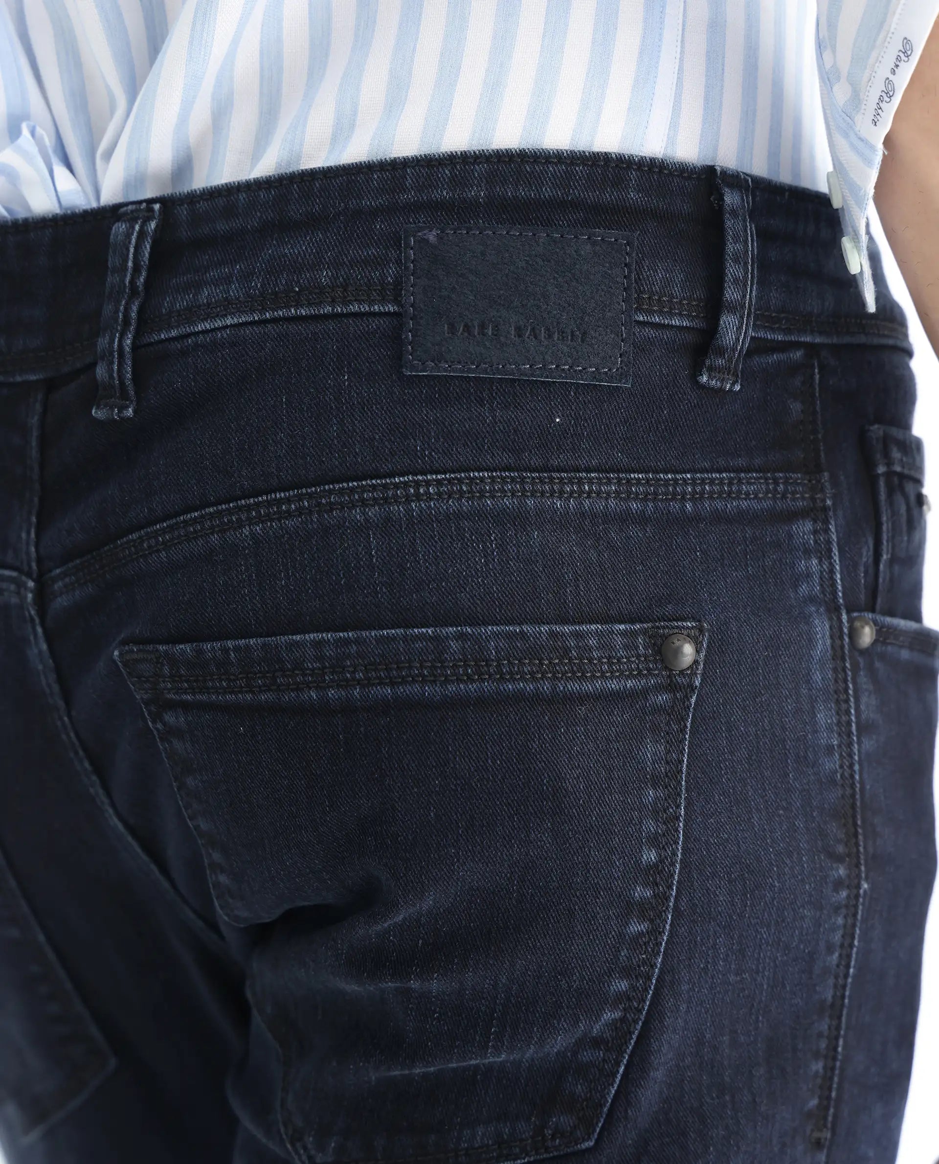 Rare Rabbit Men's Anket Blue Cotton Plain Hawk Slim Fit Jeans