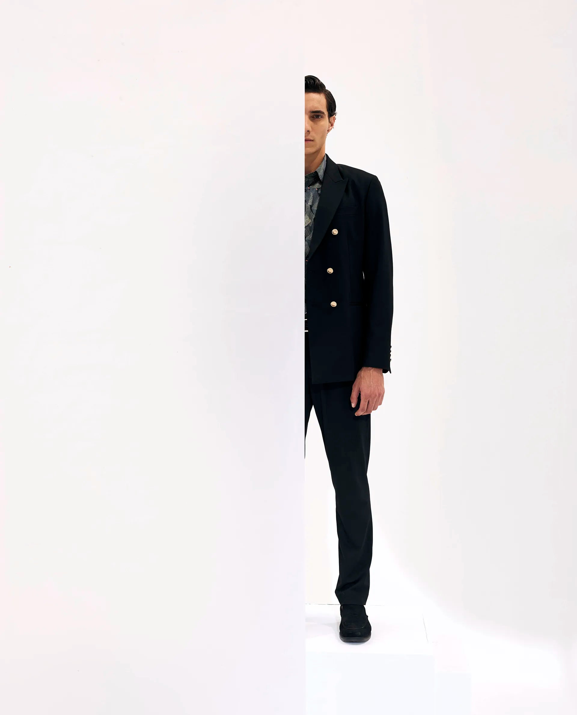 Rare Rabbit Men's Arcade Black Polyester Plain Regular Fit Trouser