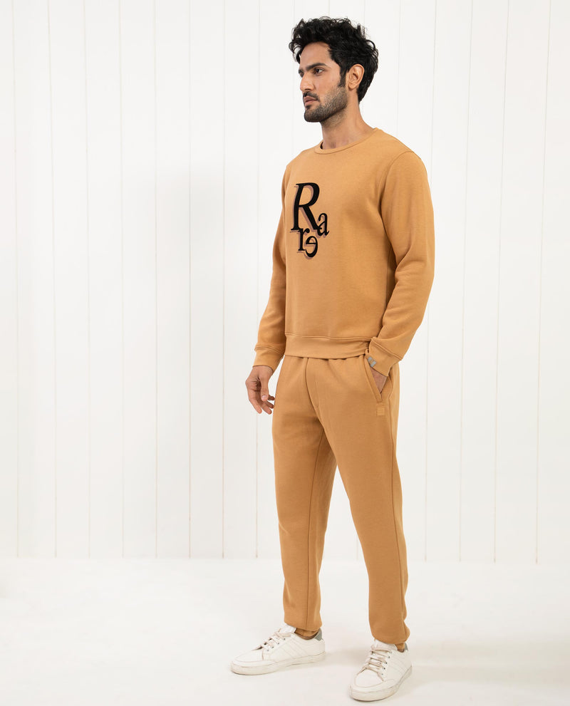 RARE RABBIT MENS ARGYLL MUSTARD SWEATSHIRT COTTON POLYESTER FABRIC ROUND NECK KNITTED FULL SLEEVES COMFORTABLE FIT