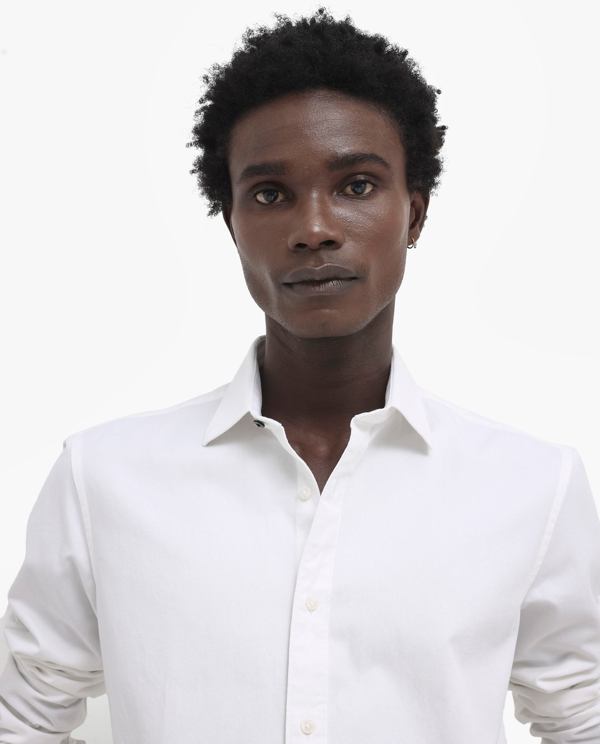 Rare Rabbit Men's Arlet White Cotton Fabric Full Sleeve Regular Fit Solid Shirt