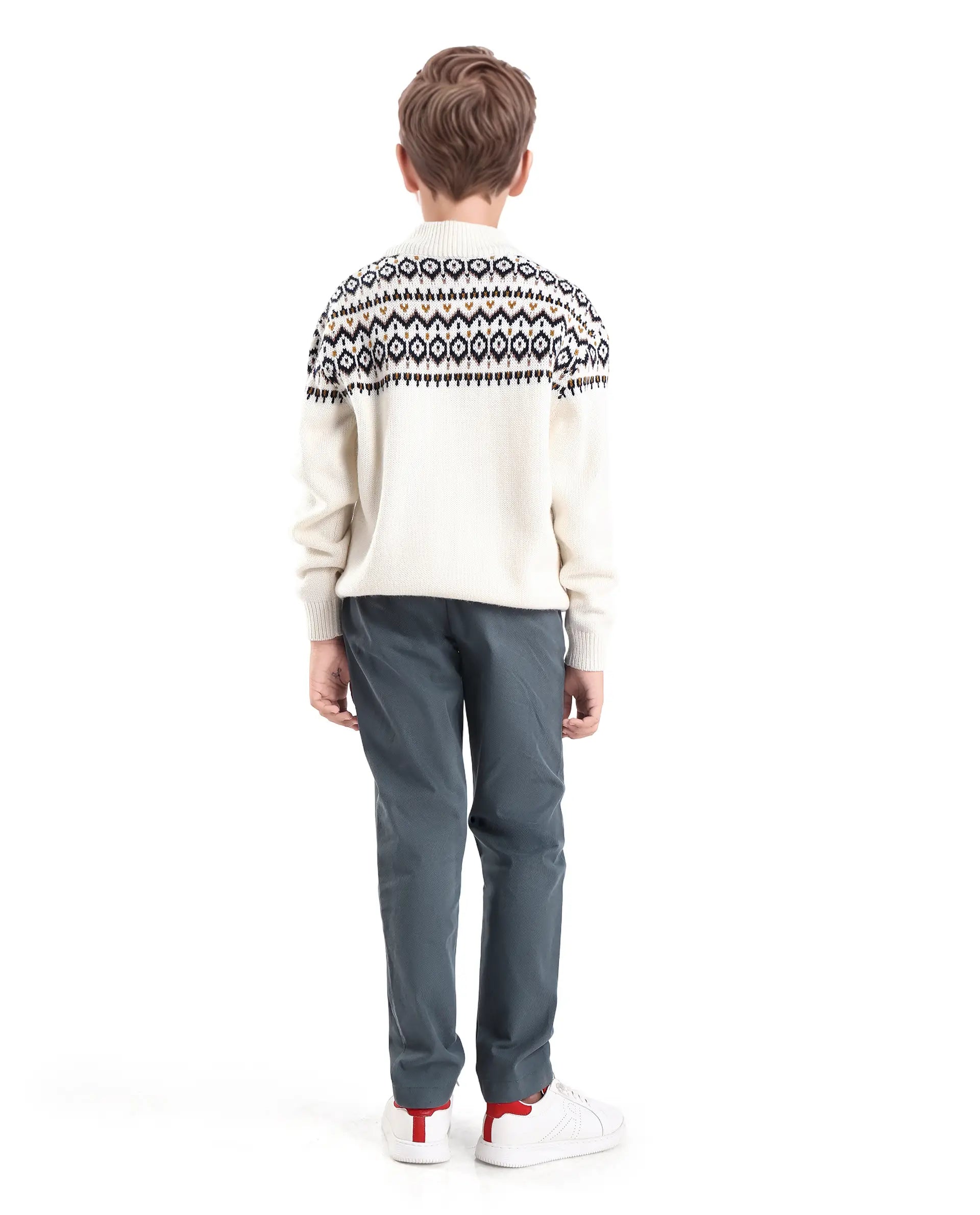 Rare Ones Kids Arne-K Dusky Blue Cotton Blend Solid Button Closure Regular Fit Trouser
