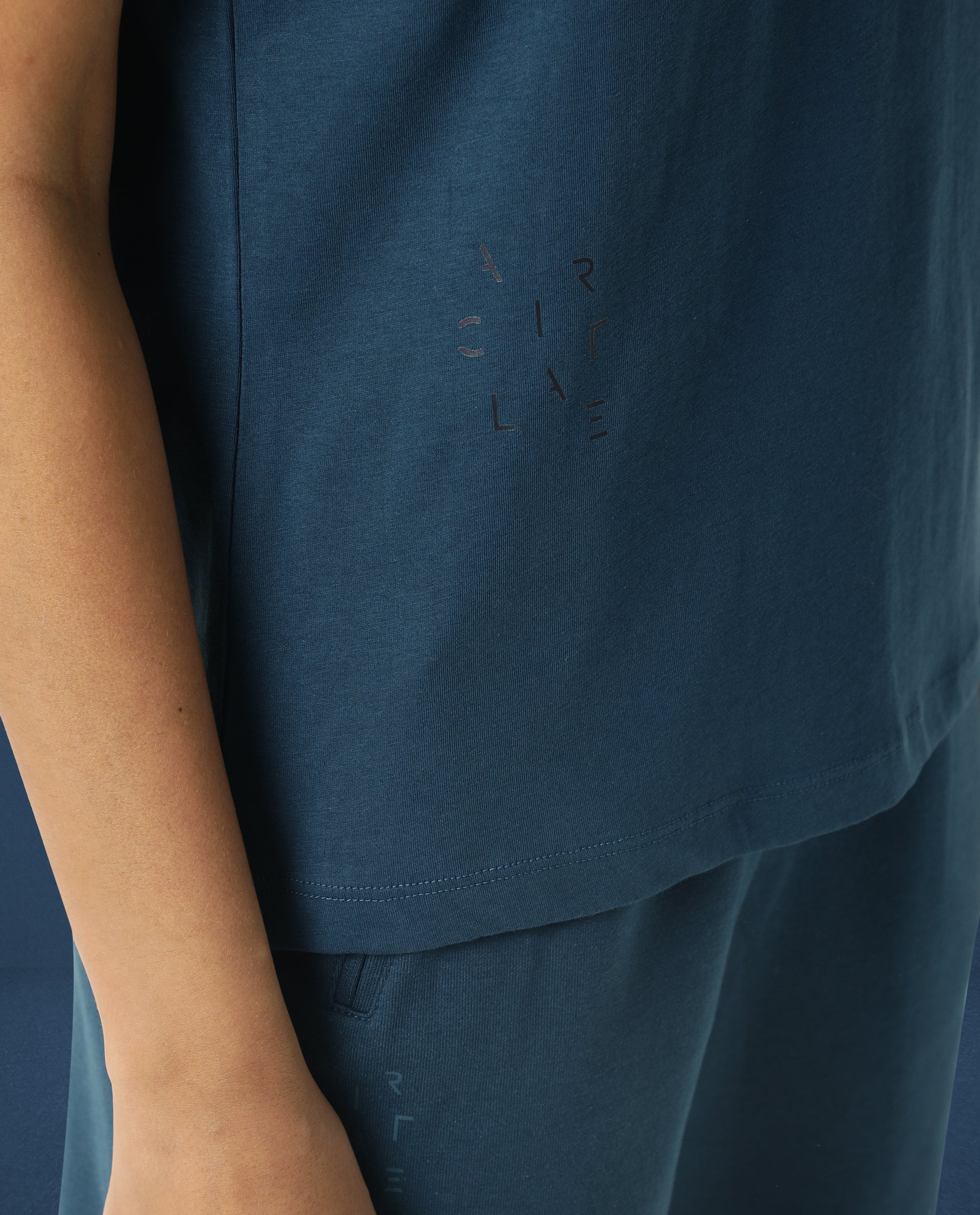 Rareism Women Arvi Dusky Green Cotton Blend Fabric Regular Fit Half Sleeves Solid V-Neck T-Shirt