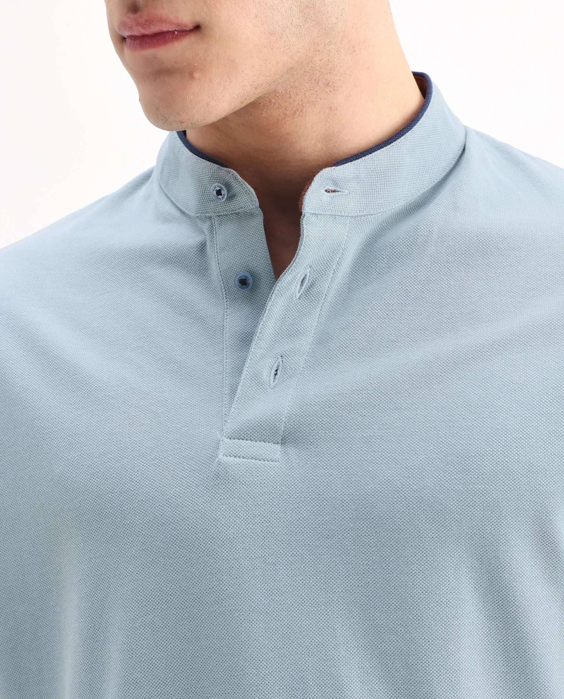 Rare Rabbit Men's Barrie Dark Grey Cotton Plain Slim Fit Half Sleeve Polo