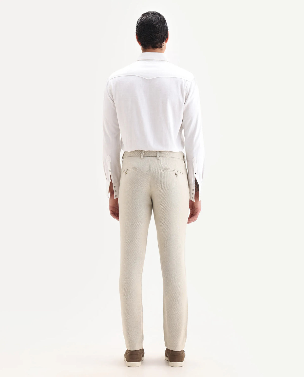 Rare Rabbit Men's Baxie Beige Plain Regular Fit Trouser