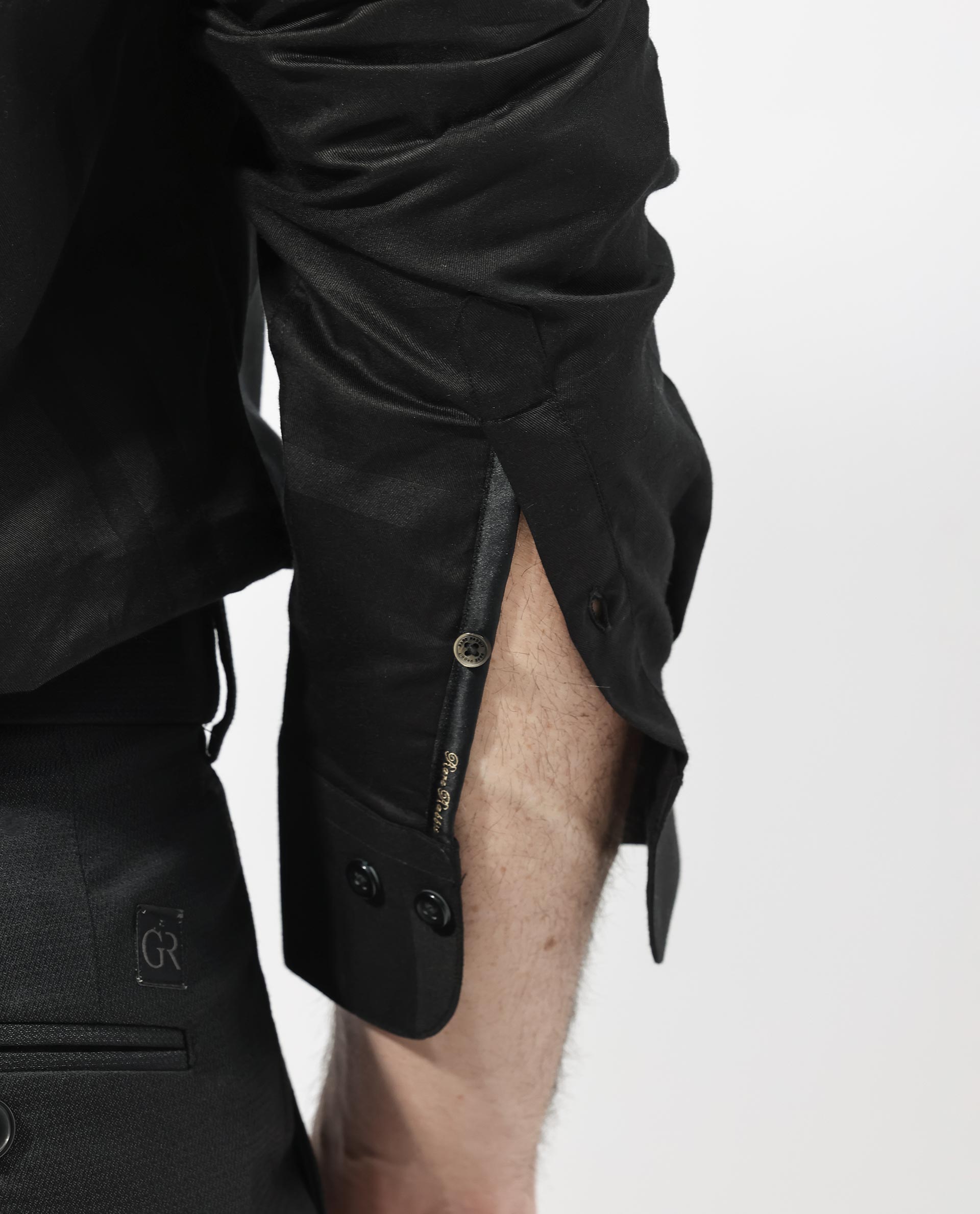 Rare Rabbit Men's Boxline-5 Dusky Black Cotton Lyocell Fabric Full Sleeves Checks Shirt