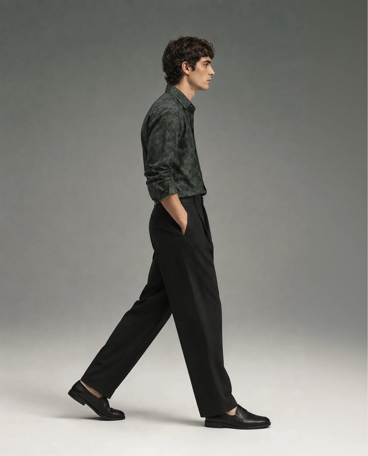 Rare Rabbit Men's Branter Black Polyester Plain Relaxed Fit Trouser