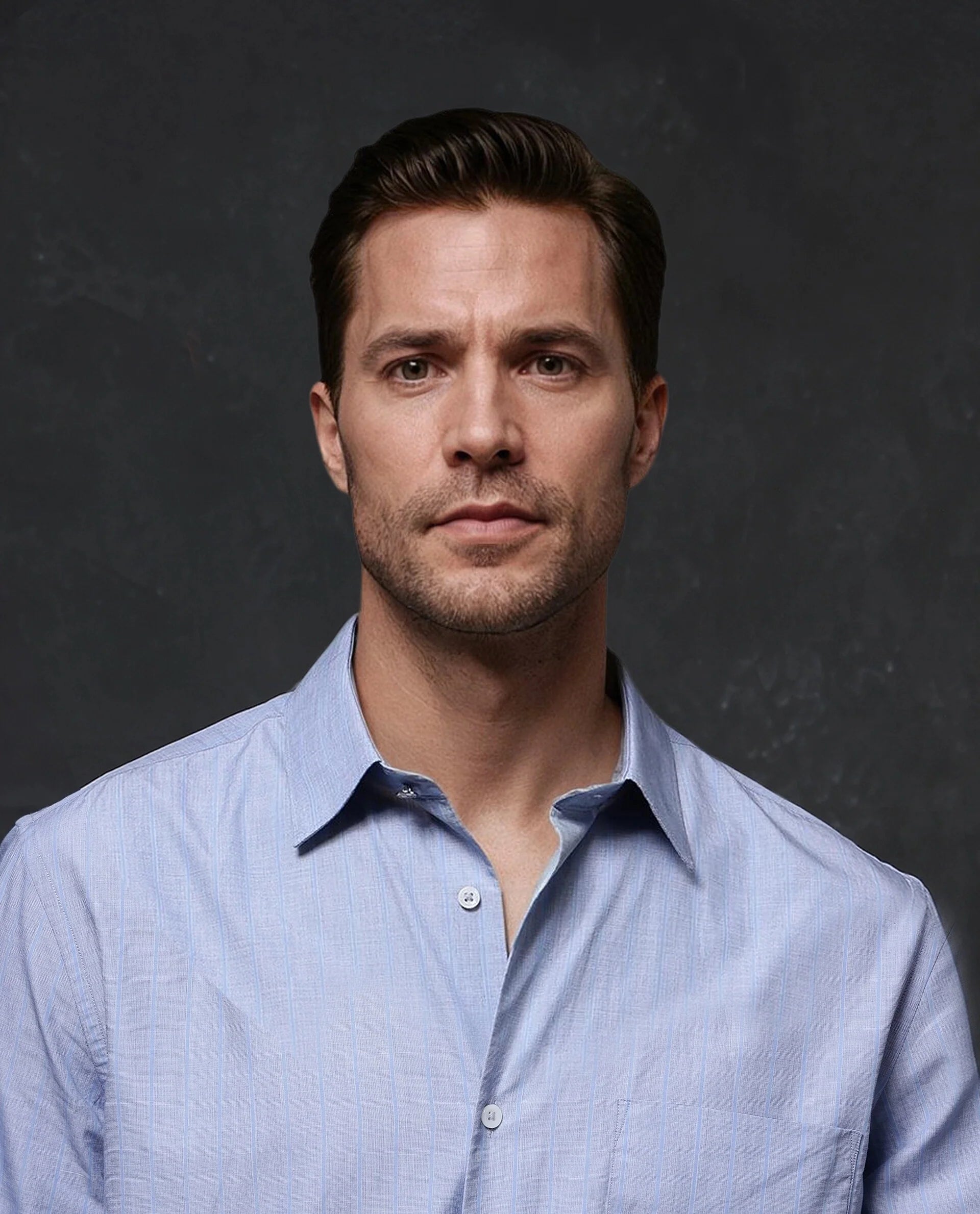 Rare Rabbit Men Charl Light Blue Cotton Fabric Full Sleeve Regular Fit Self Stripe Dobby Shirt