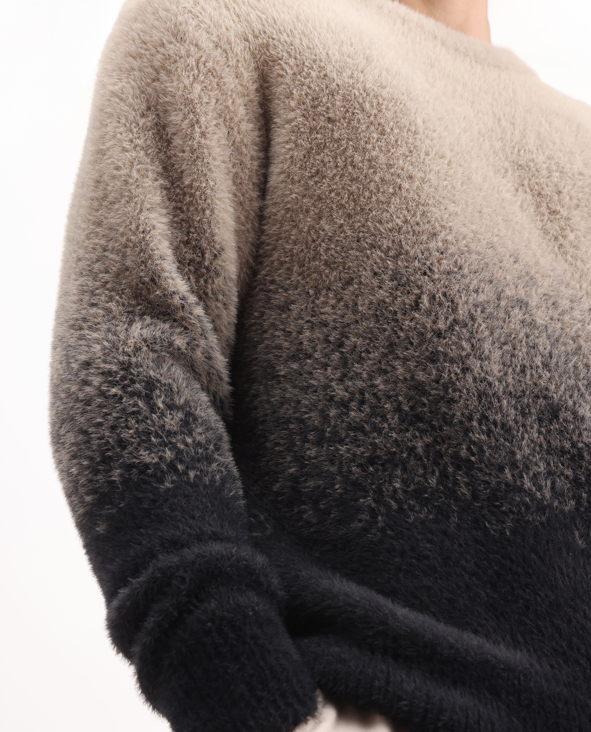 Rare Rabbit Men's Chervs Black Cotton Color Block Regular Fit Full Sleeve Crew Neck Sweater