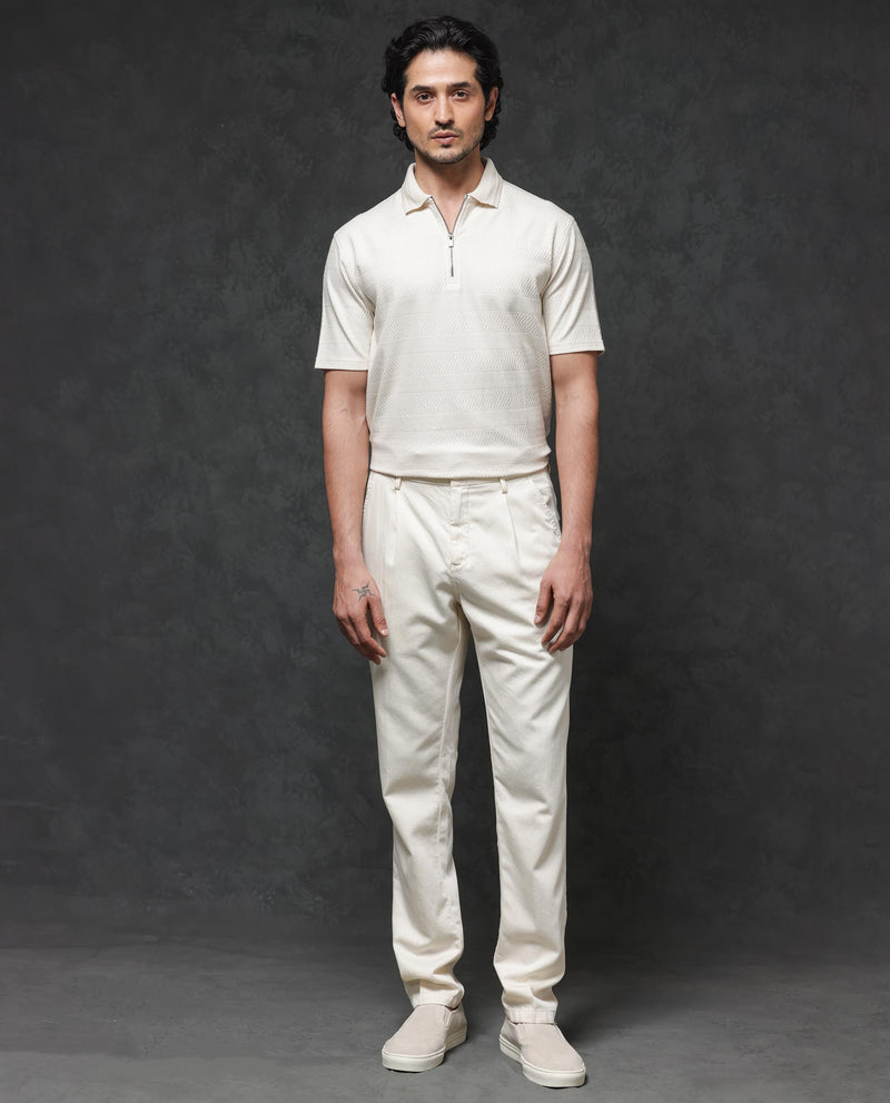 Rare Rabbit Mens Clion Beige Short Sleeve Jacquard Polo T-Shirt