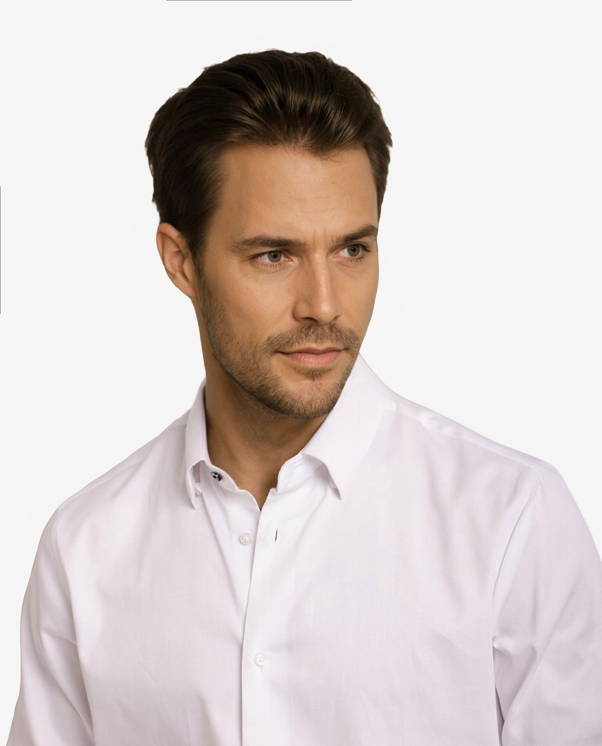 Rare Rabbit Men Como-5 White Cotton Lycra Fabric Full Sleeve Regular Fit Plain Satin Shirt