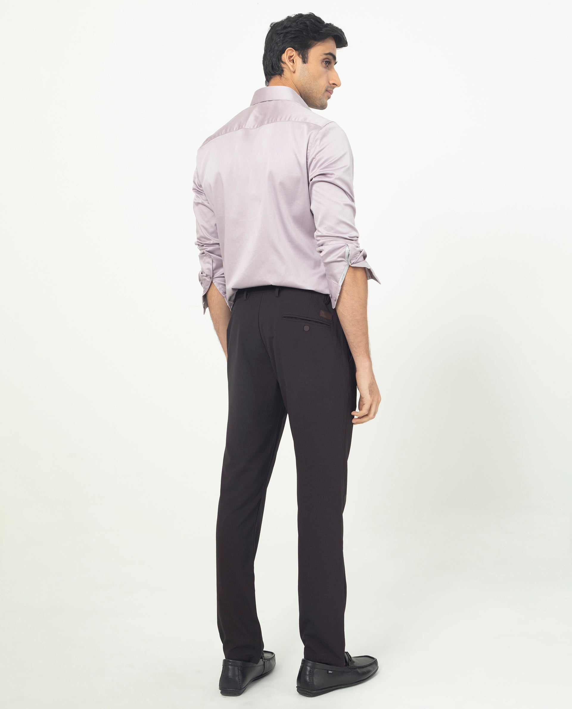 Rare Rabbit Men's Como Pastel Pink Satin Stretch Cotton Blend Full Sleeves Solid Shirt