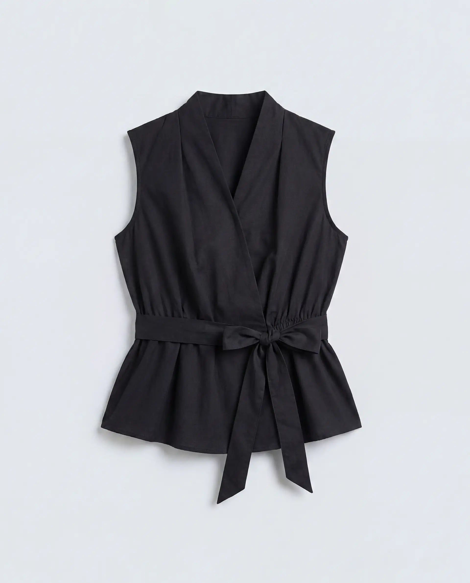 Rareism Women's Cyra Black Cotton Blend Sleeveless Regular Fit Plain Top