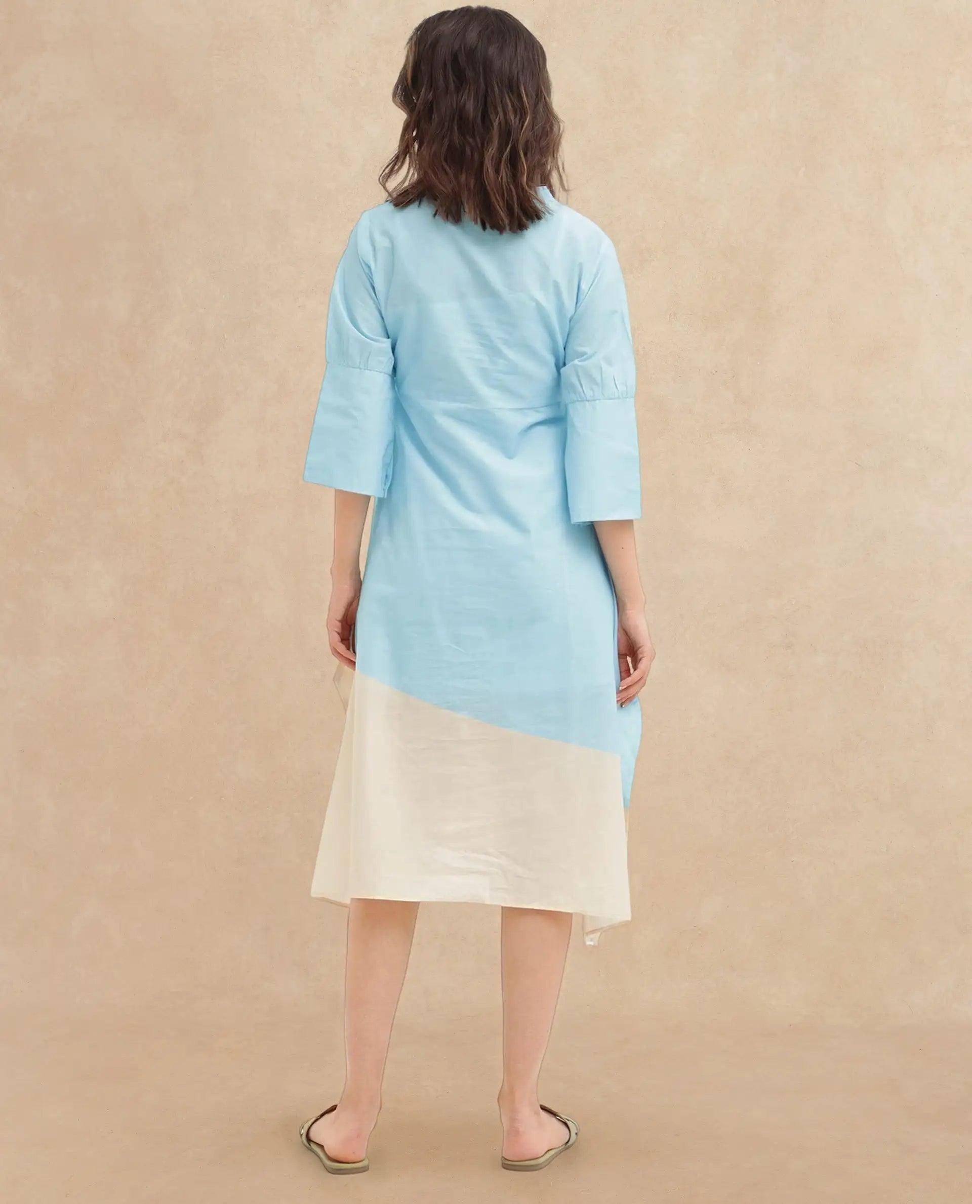 Rareism Women's Dinara Multi Cotton V-Neck Floral Print Midi A-Line Dress