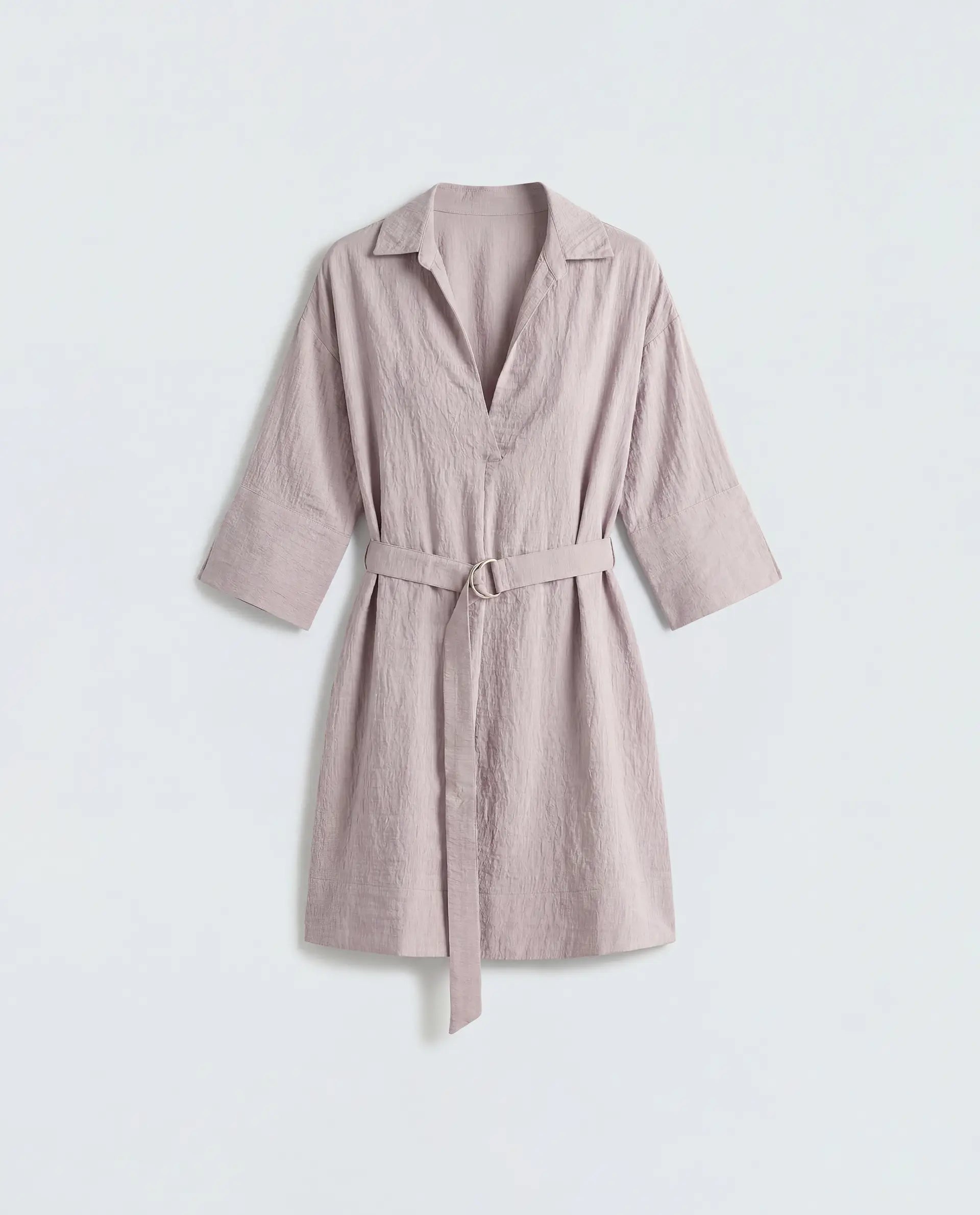 Rareism Women's Dova Pink Viscose Blend Jonny Collar Pull-On Fit And Flare Plain Dress