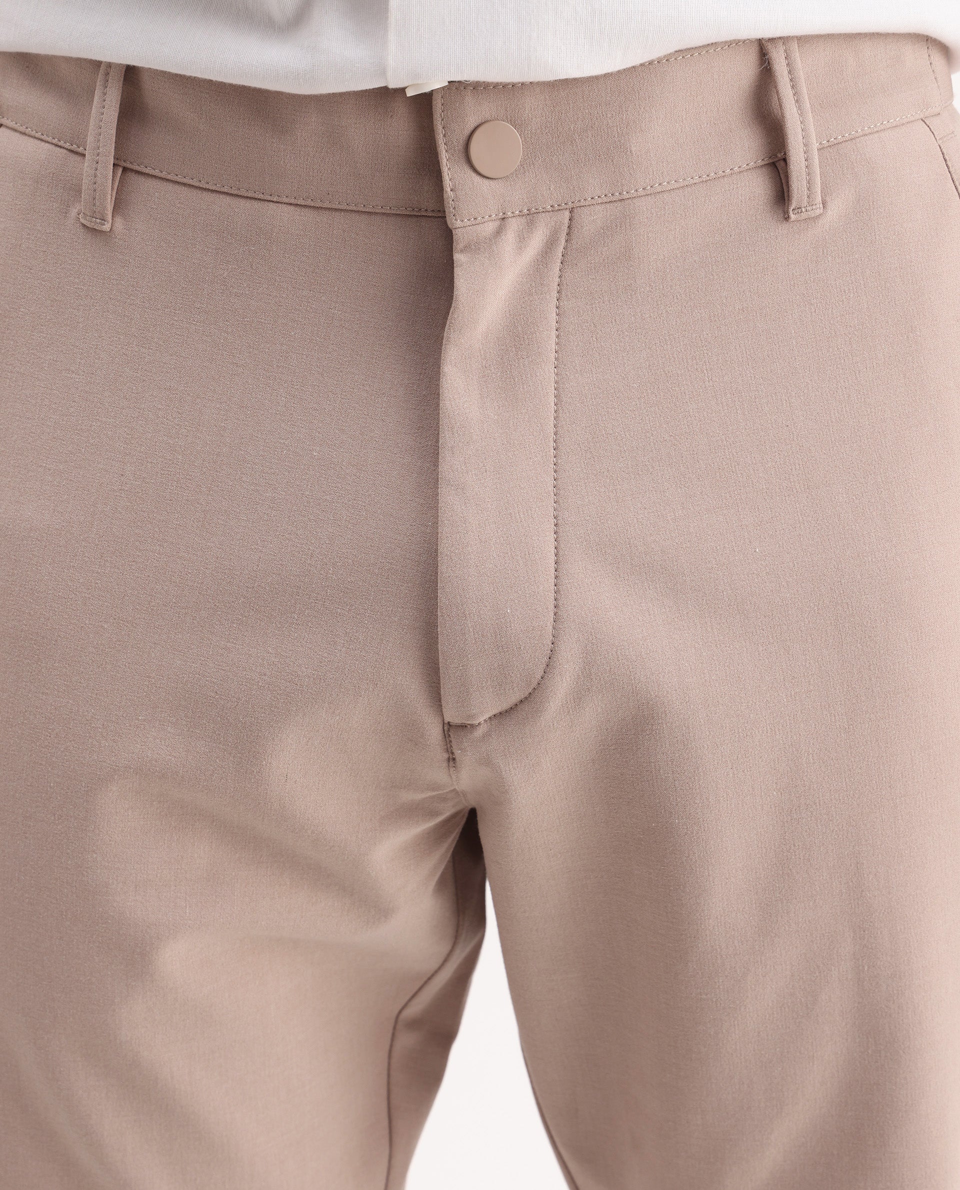 Rare Rabbit Men's Drivo Peach Cotton Blend Plain Regular Fit Shorts