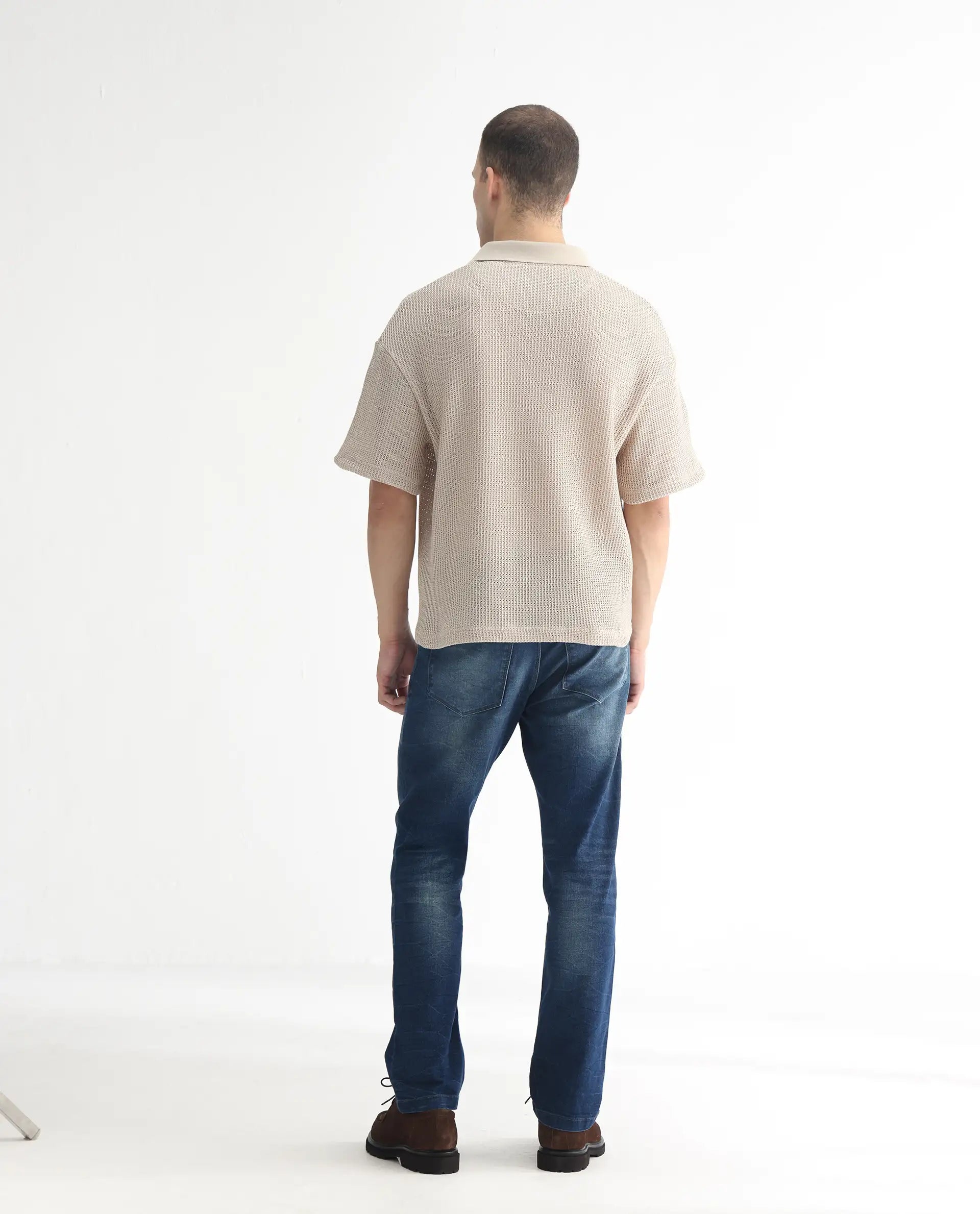 Rare Rabbit Men's Dunker Navy Cotton Plain Hawk Slim Fit Jeans