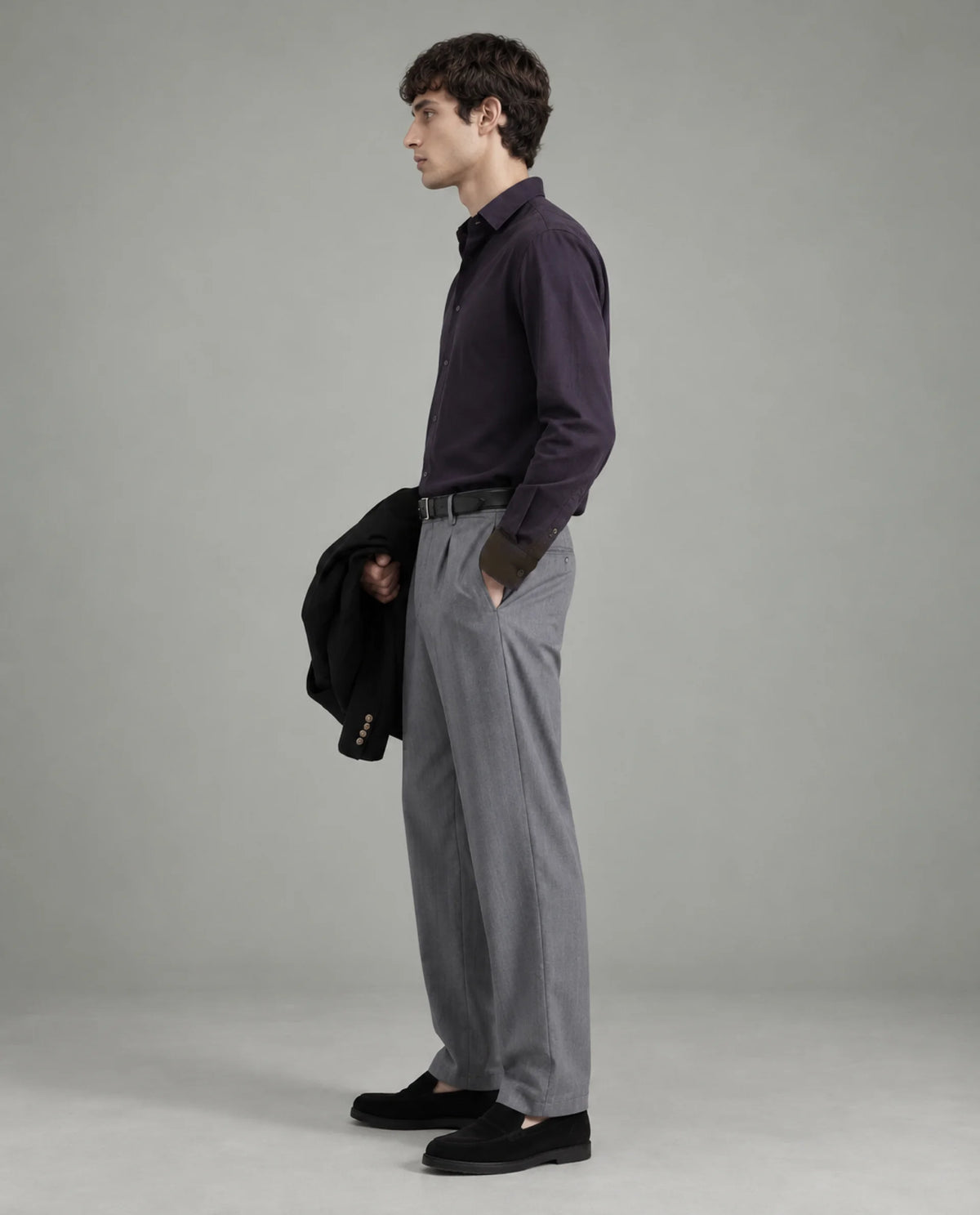 Rare Rabbit Men's Echo Light Purple Cotton Plain Regular Fit Trouser