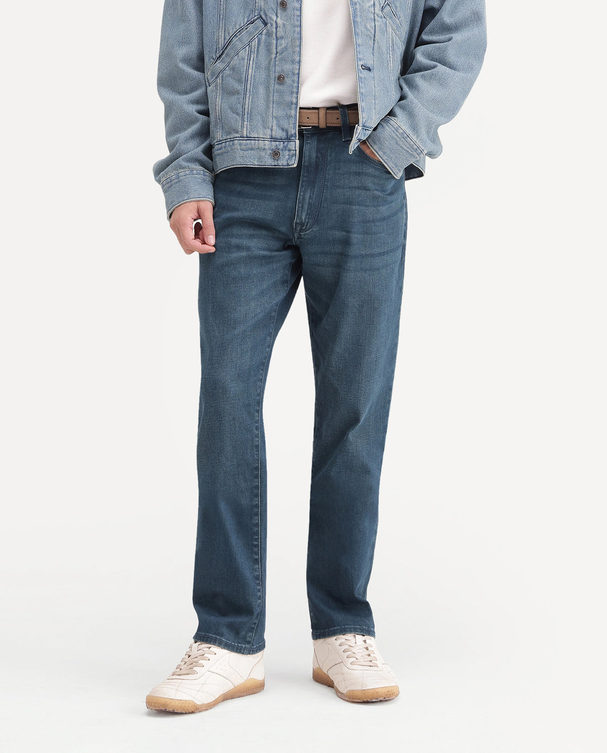 Rare Rabbit Men's Ench Fluorescent Blue Cotton Blend Morris Regular Plain Jeans